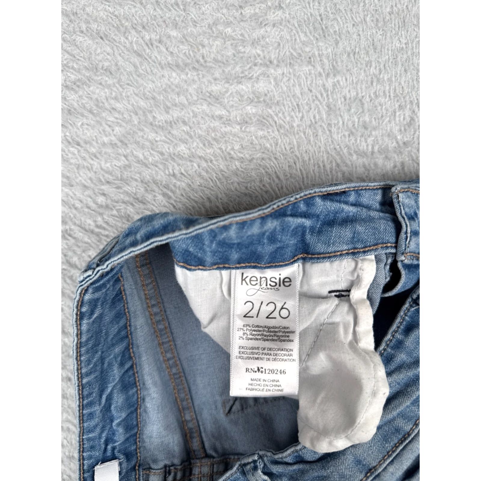 Vintage Kensie Jeans Womens Blue Denim Straight Leg Low Rise Cotton Blend Zip 28x24 Jeans Womens Boys? Size 26" / US 2 / IT 38 - 7 Thumbnail