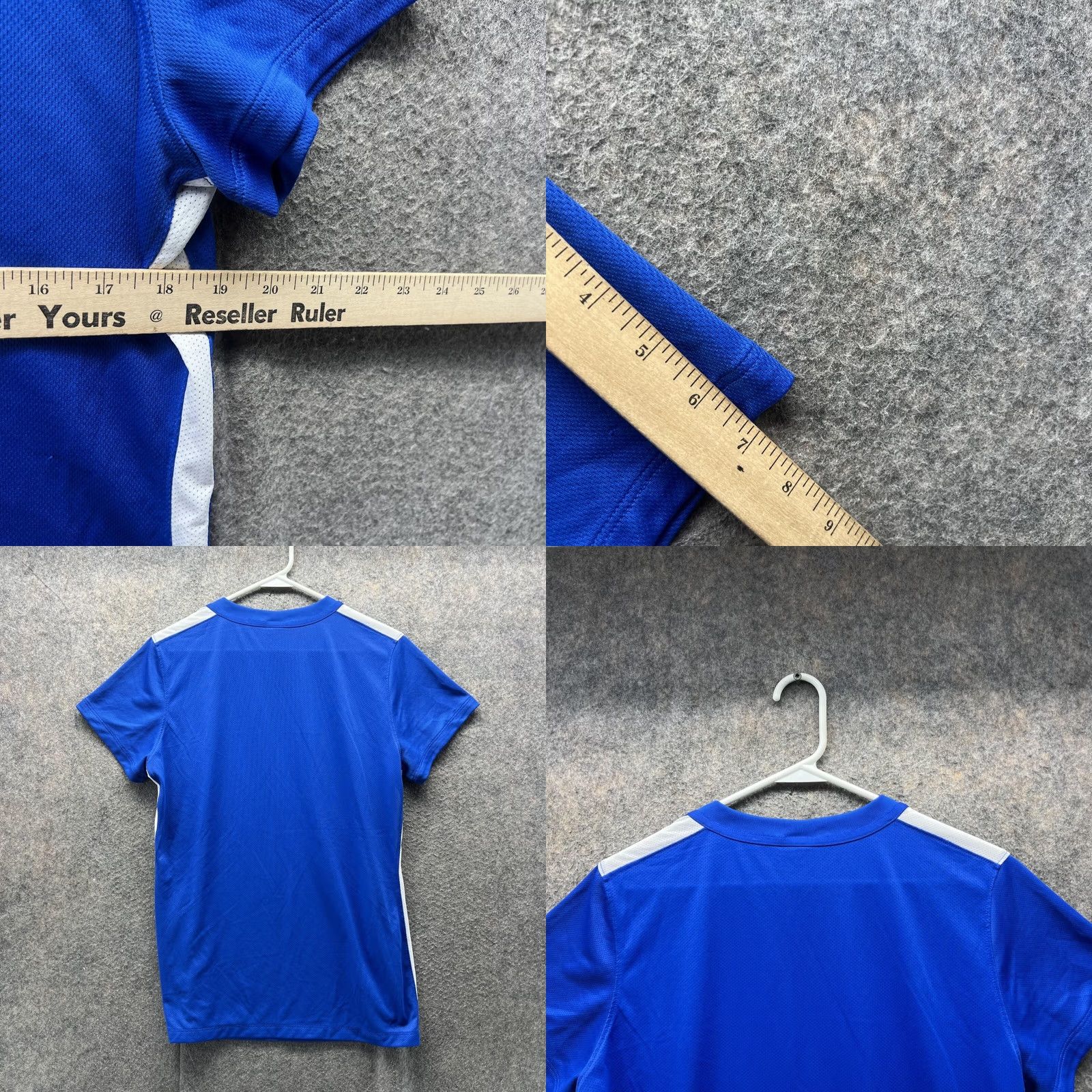 Nike Nike Shirt Women Large Royal Blue White Dri-Fit V-Neck T-Shirt Casual Short Sleeve Size L / US 10 / IT 46 - 8 Thumbnail