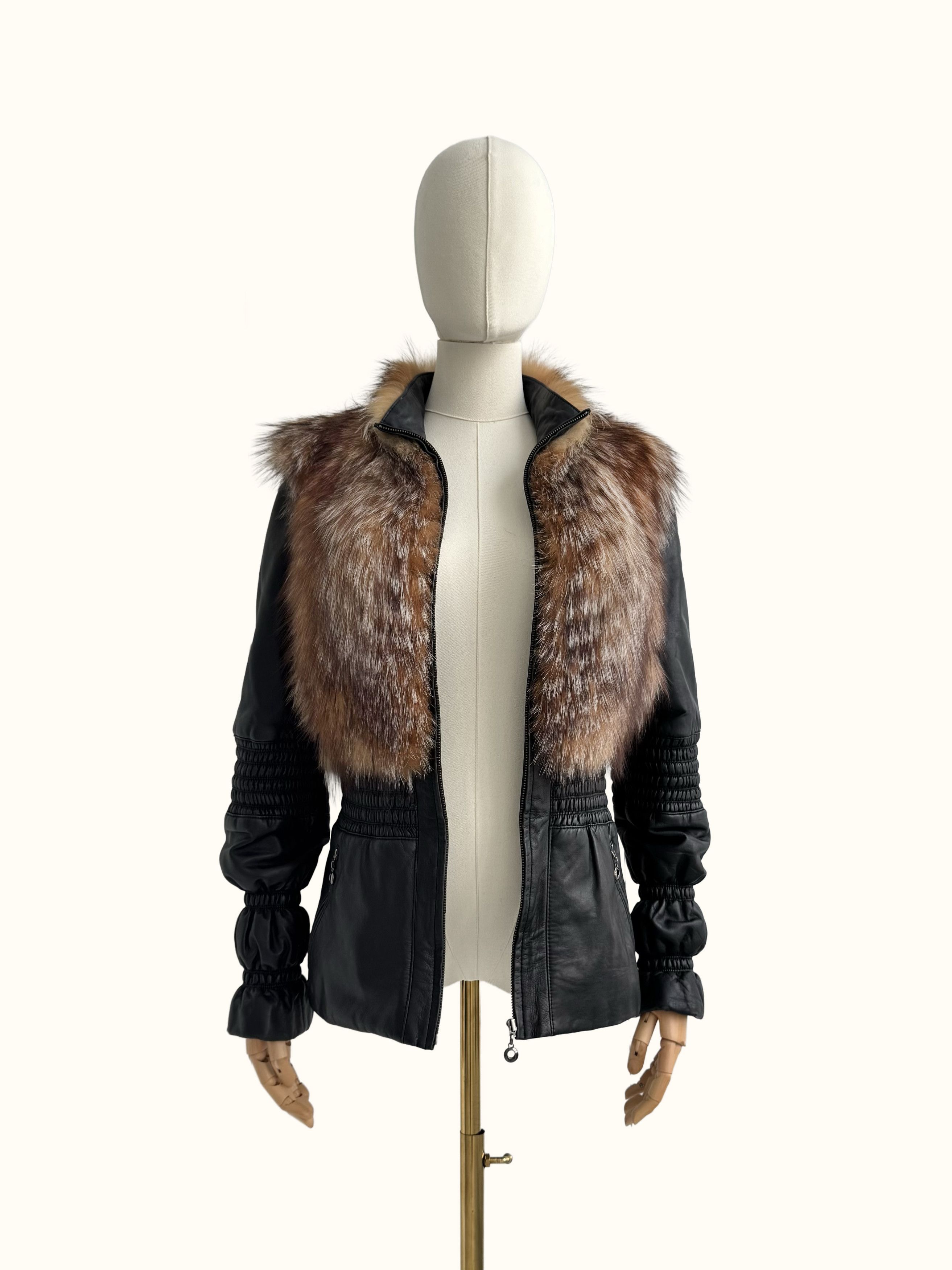 Vintage Vintage Real Lambskin Jacket With Real Fur Details E2D15 Size XS / US 0-2 / IT 36-38 - 3 Thumbnail