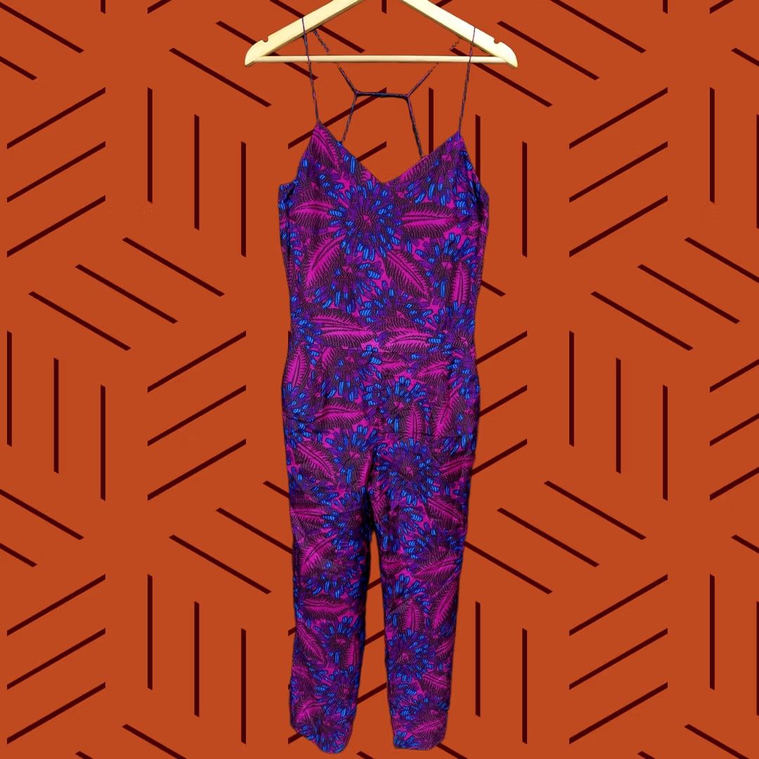 J.Crew J.CREW Jumpsuit Purple Floral Sleeveless 100% Silk Women Size 2 Size 26" / US 2 / IT 38 - 1 Thumbnail