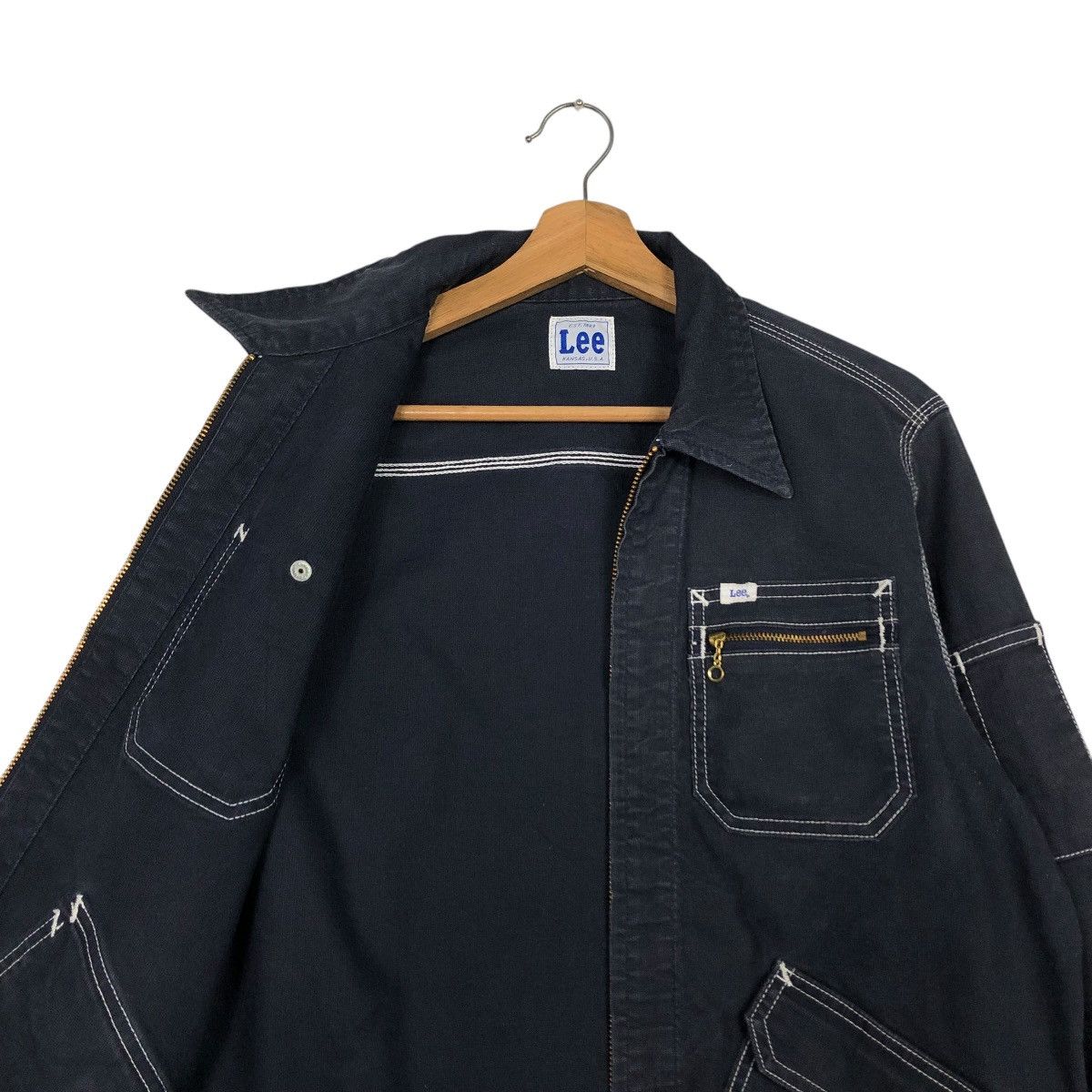 Lee 🔥VINTAGE CHORE ZIPPER JACKET LEE KANSAS USA EST 1889 Size US M / EU 48-50 / 2 - 14 Thumbnail