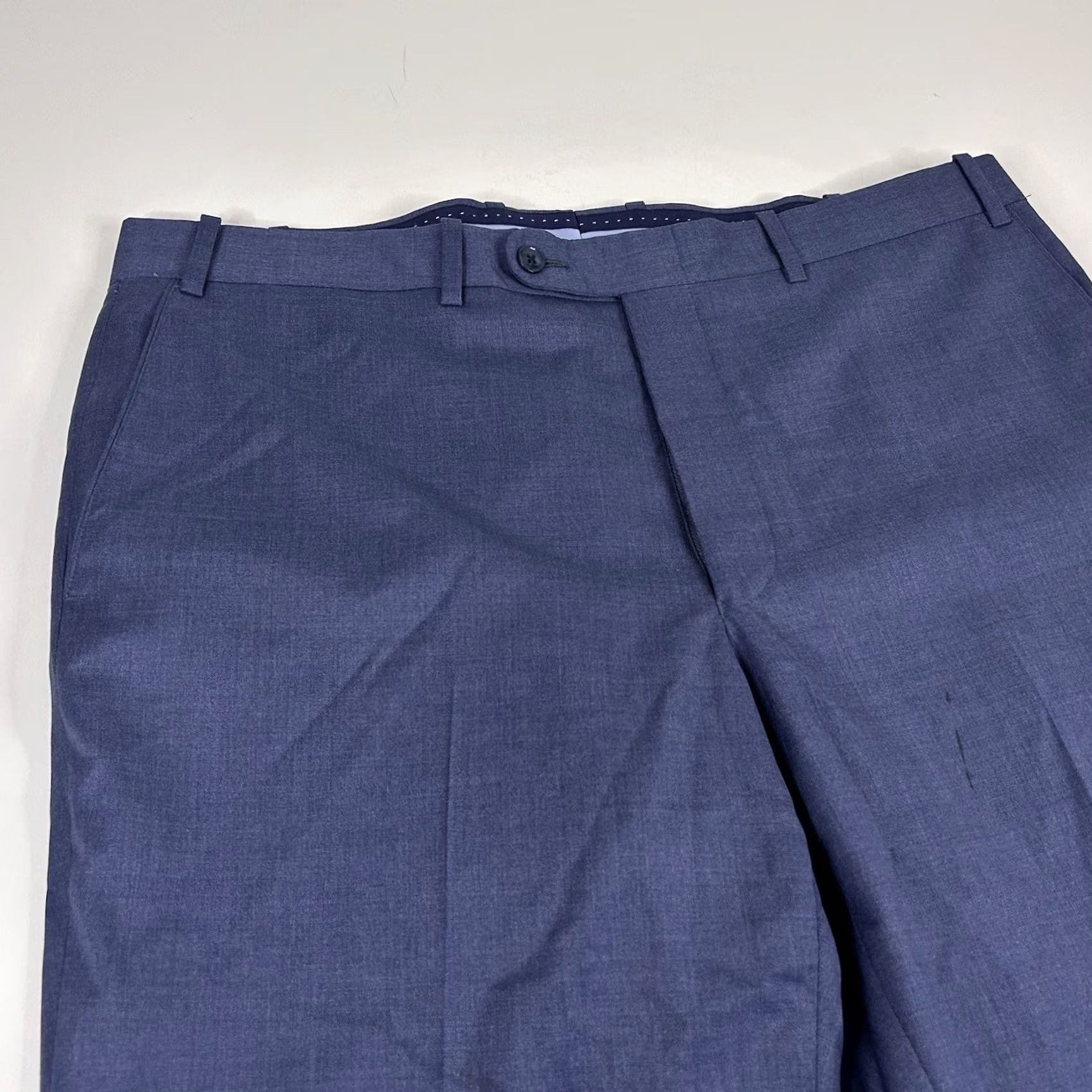 Peter Millar Peter Millar Wool Blend Luxury Dress Pants Blue Flat Front Formal Casual 38 x 33 Mens Size US 38 / EU 54 - 2 Thumbnail