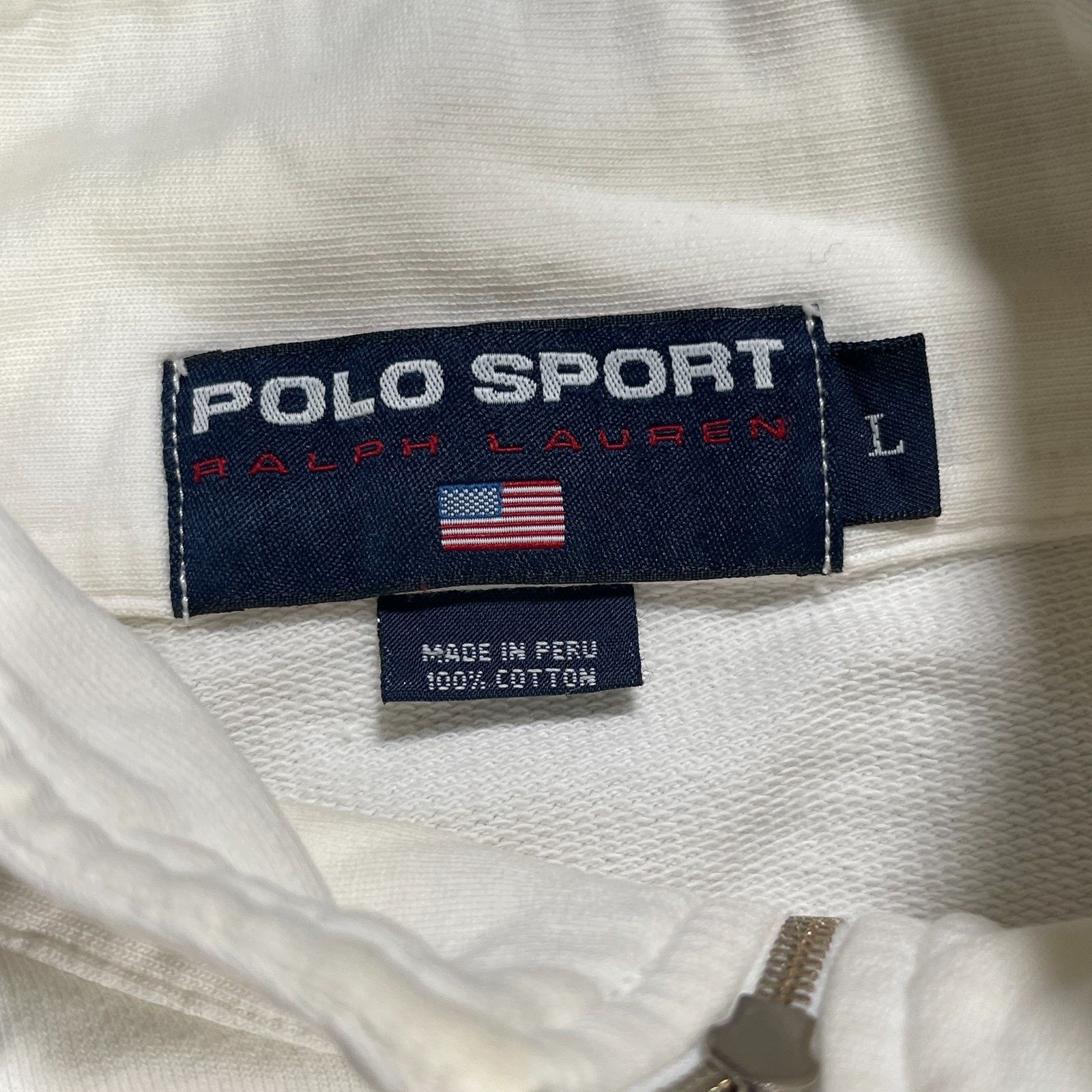 Polo Ralph Lauren Vintage 90s Polo Sport Ralph Lauren 1/4 Zip White Sweater Size US L / EU 52-54 / 3 - 6 Thumbnail