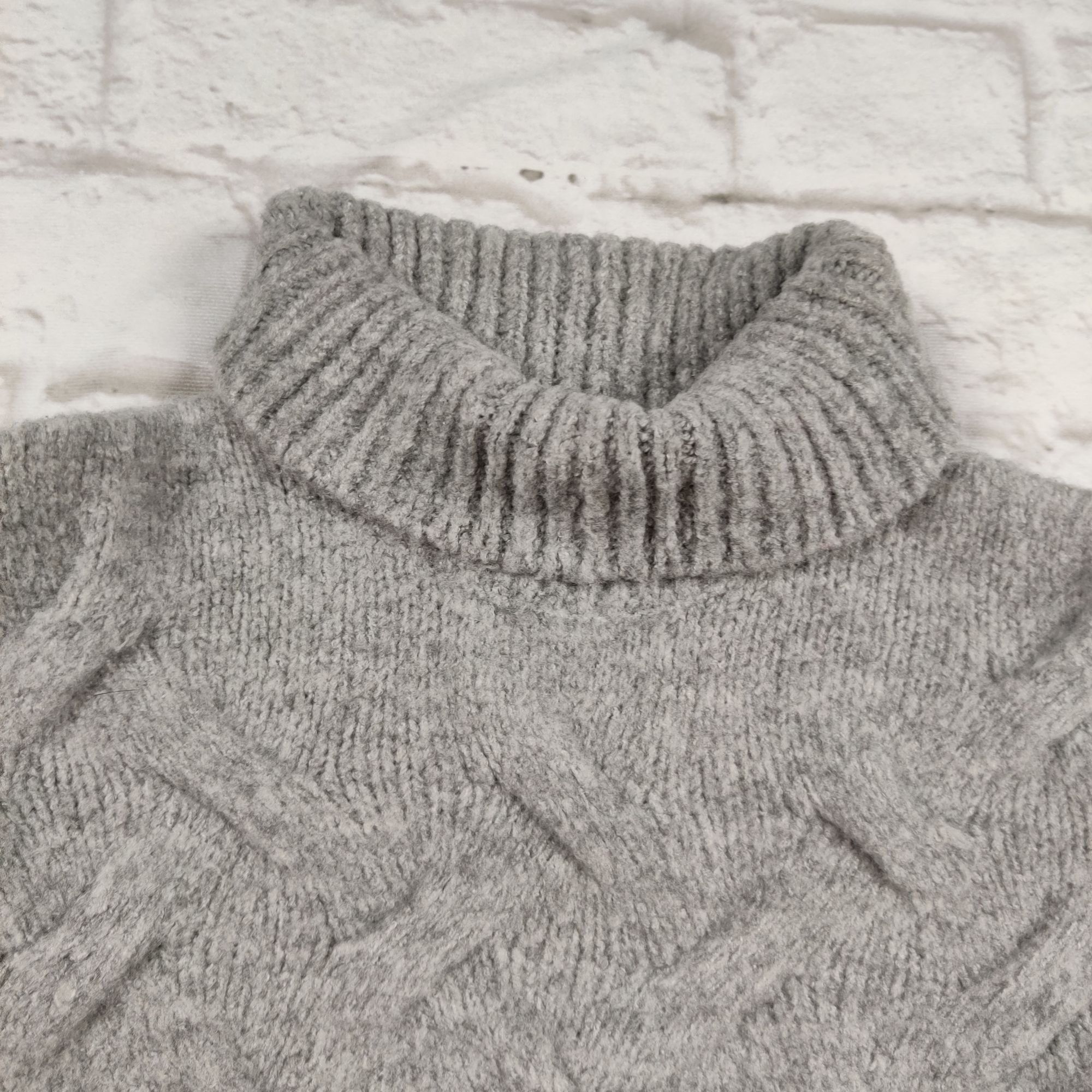 Other Endless Rose S Gray Cable Knit Turtleneck Sweater Pullover C Size S / US 4 / IT 40 - 4 Thumbnail