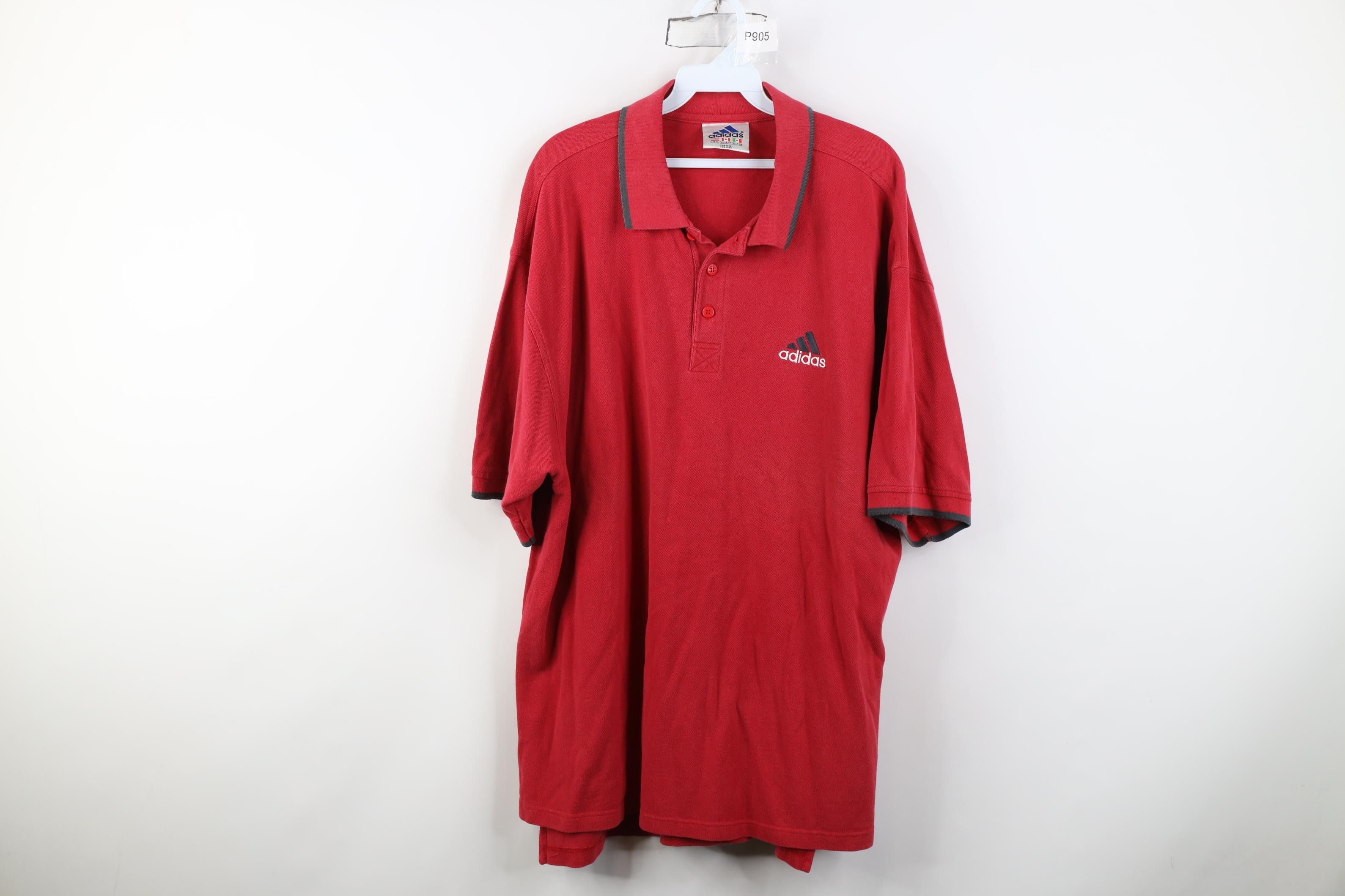Adidas Vintage 90s Adidas Baggy Fit Collared Golf Polo Shirt Red Size US XL / EU 56 / 4 - 1 Thumbnail