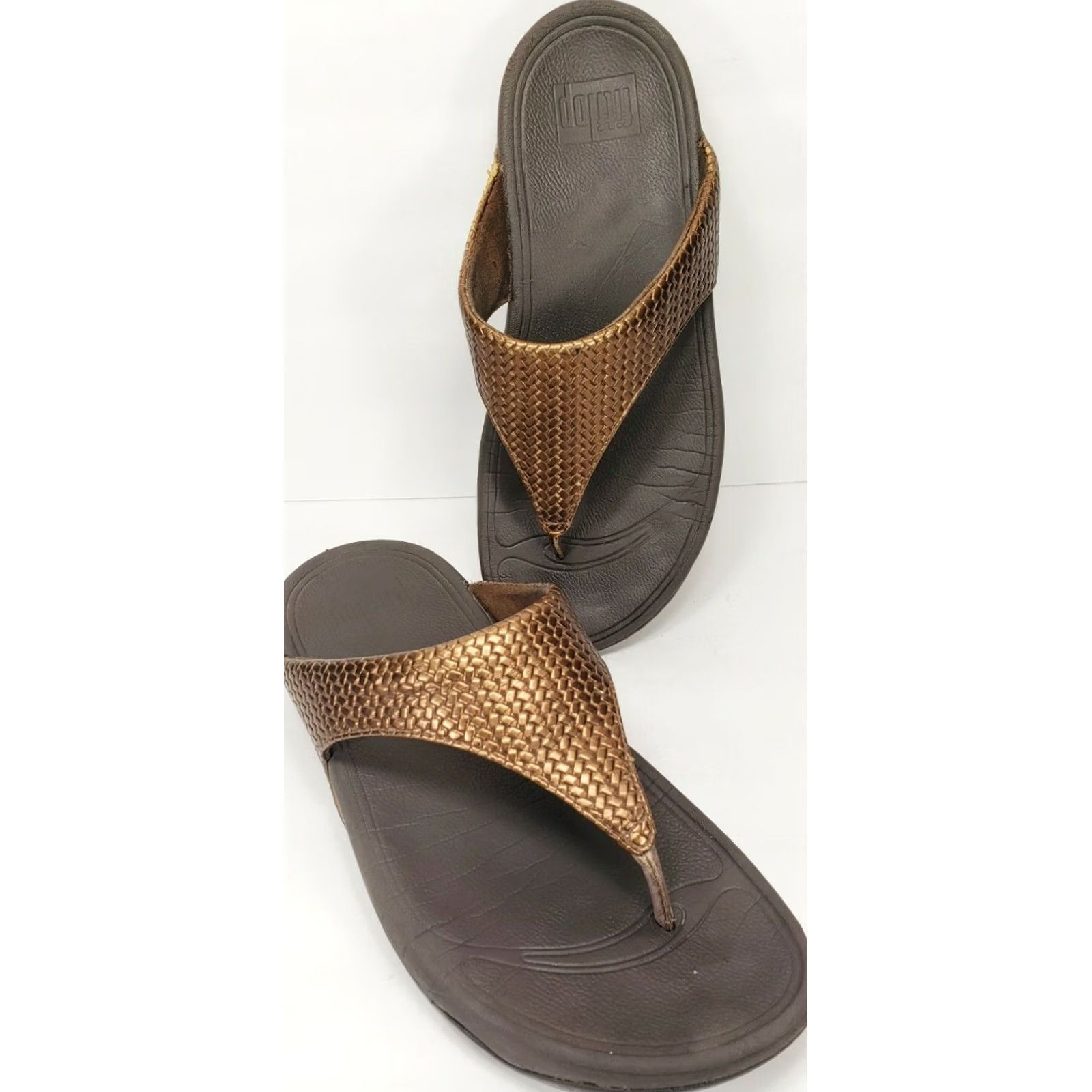 Vintage VINTAGE FitFlop Lulu Weave Flip Flop Sandal Bronze 38EU 7M Womens Men’s? Size US 7 / IT 37 - 2 Thumbnail