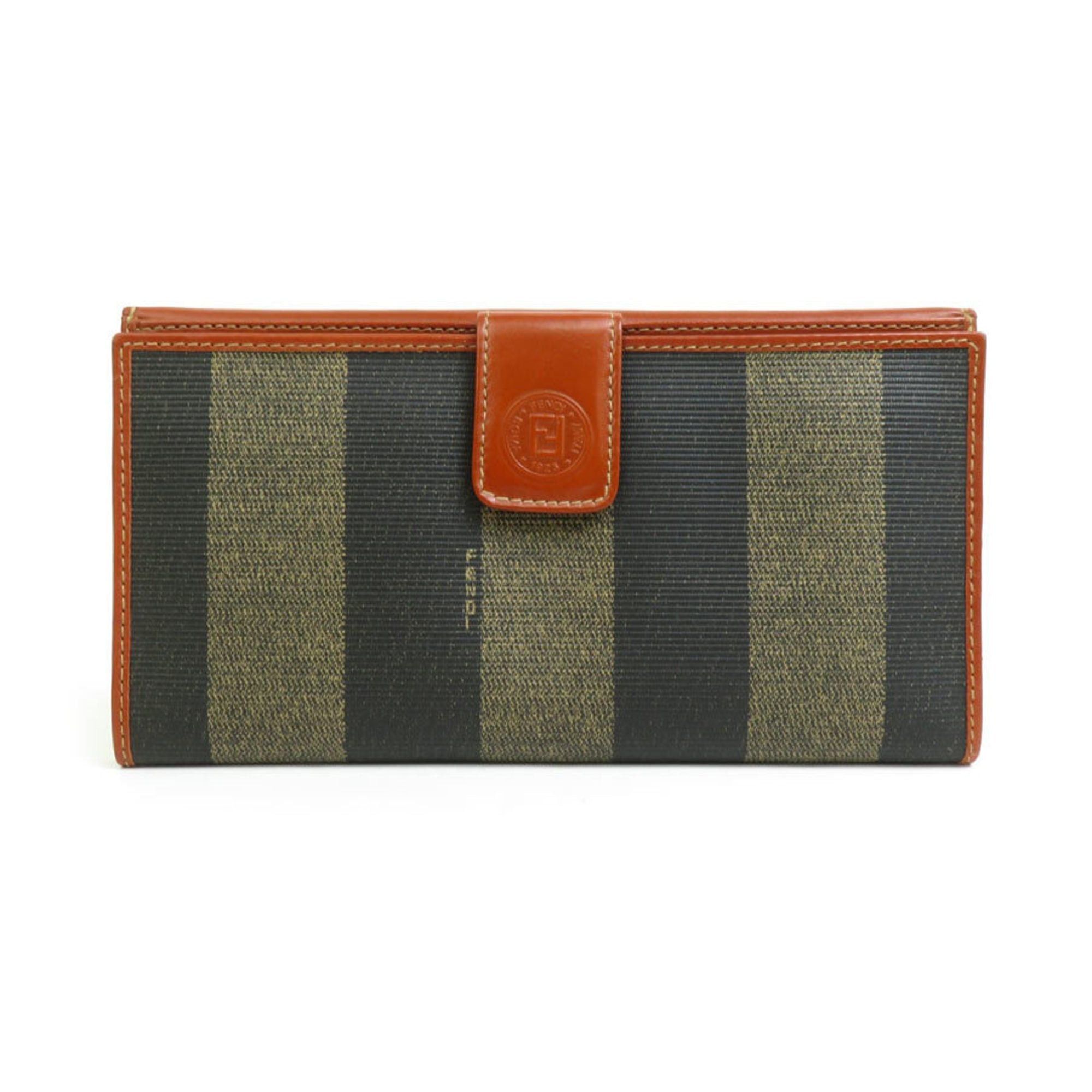 image of Fendi Bi-Fold Wallet Pecan Pvc Coated Canvas/leather Brown Unisex H30215F, Women's