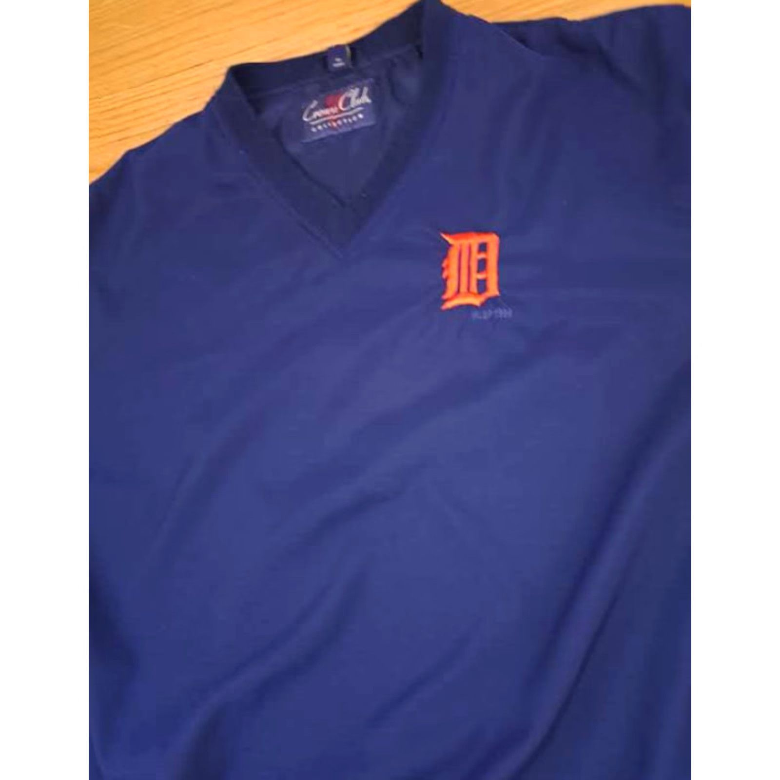 Vintage Detroit Tigers Pullover Windbreaker Jacket Crown Club XL Blue 90s Golf Men Size US XL / EU 56 / 4 - 4 Thumbnail