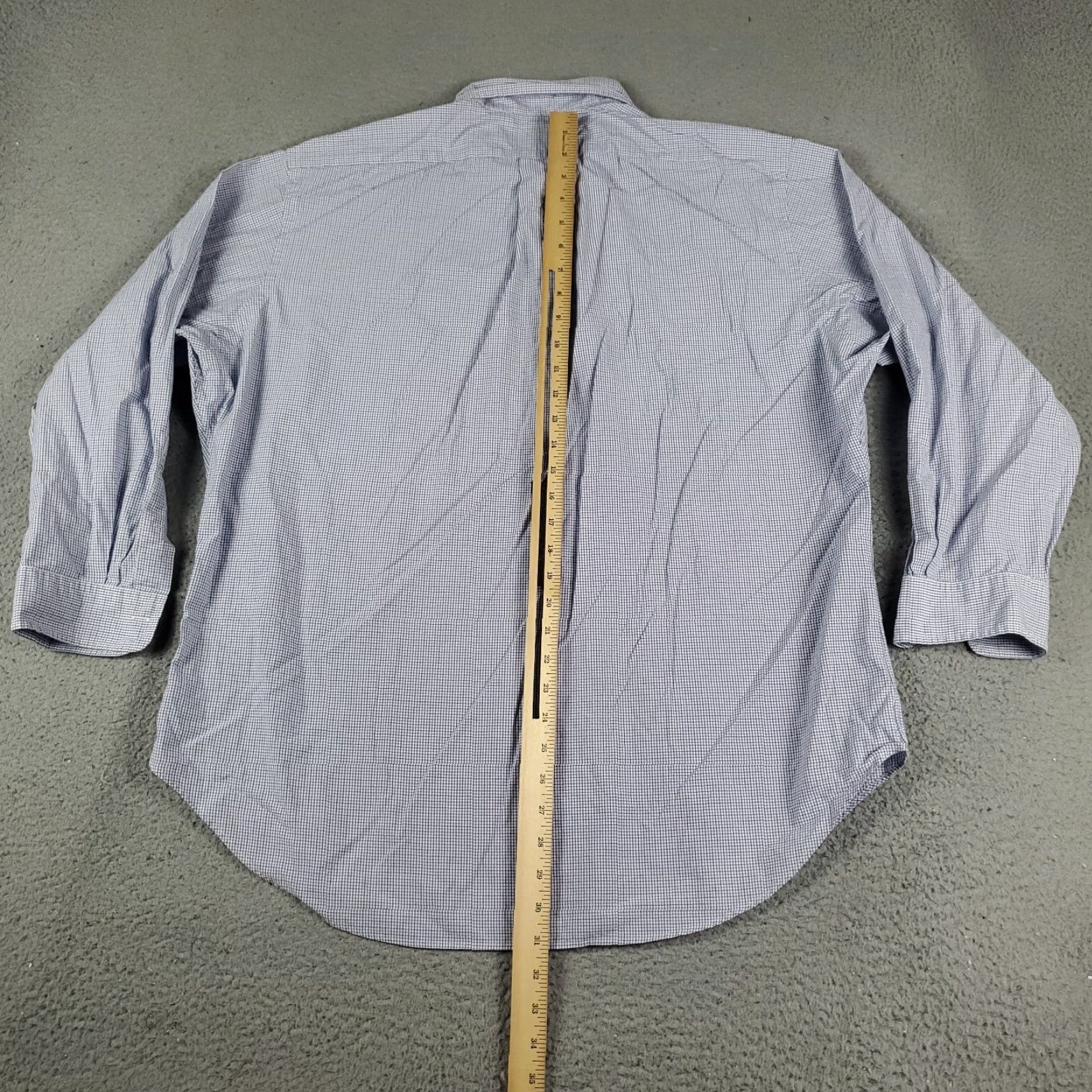 Ralph Lauren Ralph Lauren Shirt Men 17.5 Blue Check Dress Long Sleeve Button Up Professional Classic Modern Casual Formal Wear Mens 17.5"} Size 46R - 4 Thumbnail