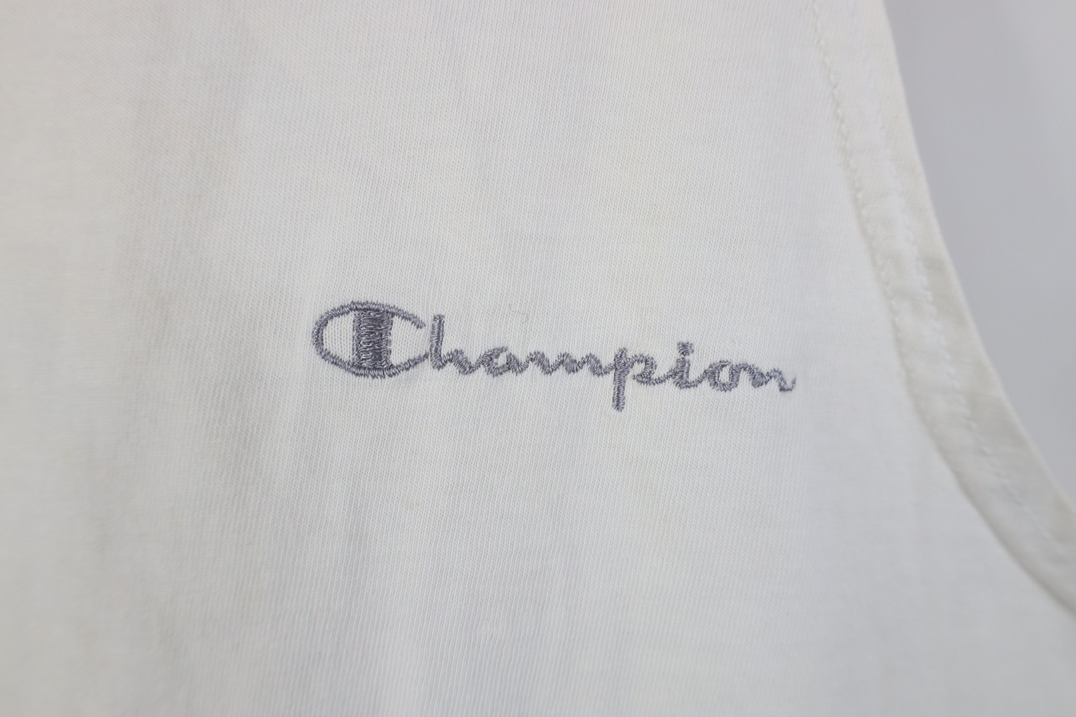Champion Vintage 90s Champion Spell Out Tank Top T-Shirt White Size US L / EU 52-54 / 3 - 4 Thumbnail