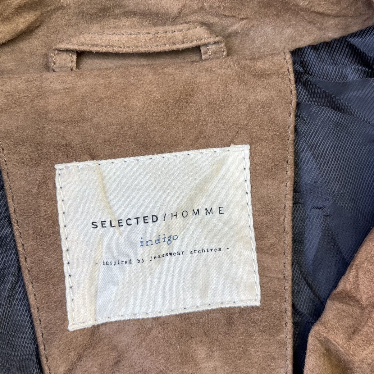 Selected Homme Brown suede goat leather biker jacket Size US S / EU 44-46 / 1 - 3 Thumbnail