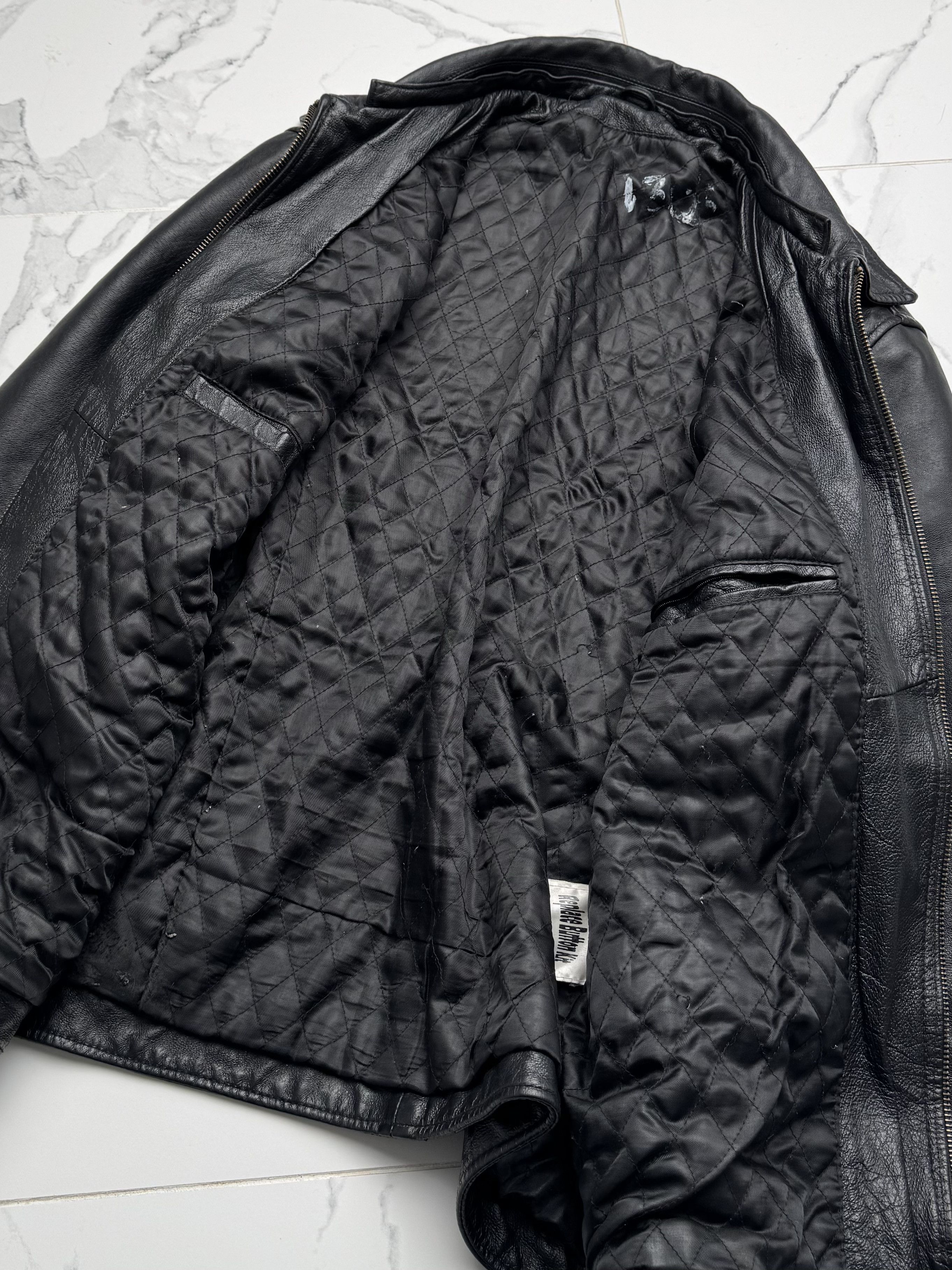 Japanese Brand Y2K Black Leather Jacket Mens Zip Up Classic Minimal Coat Size US M / EU 48-50 / 2 - 8 Thumbnail