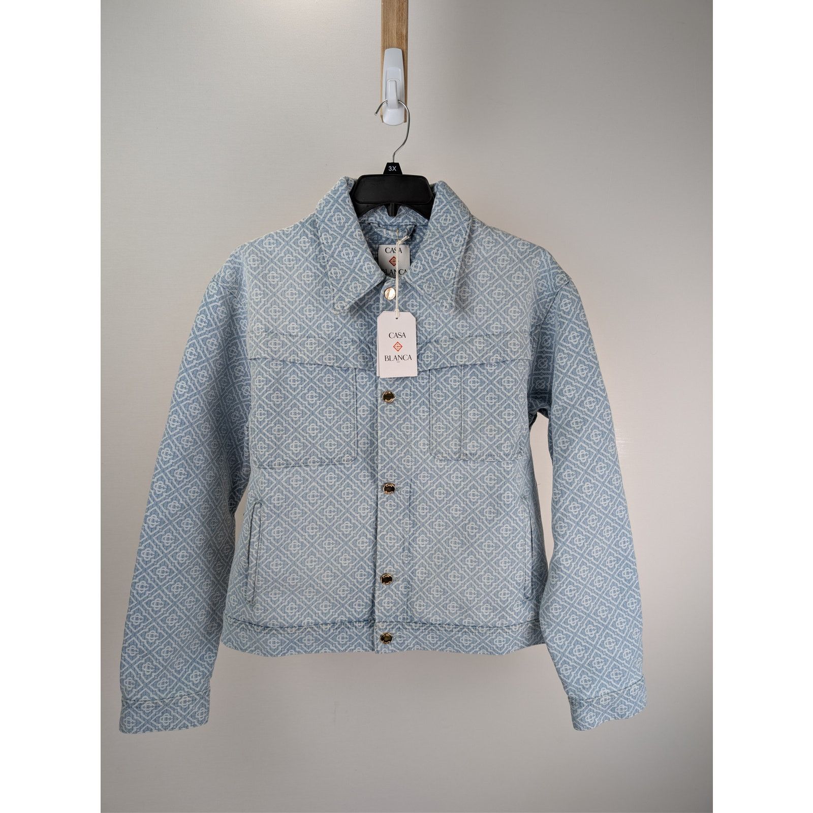 Casablanca o1rshd1 Monogram Denim Jacket in Blue Size US M / EU 48-50 / 2 - 1 Thumbnail