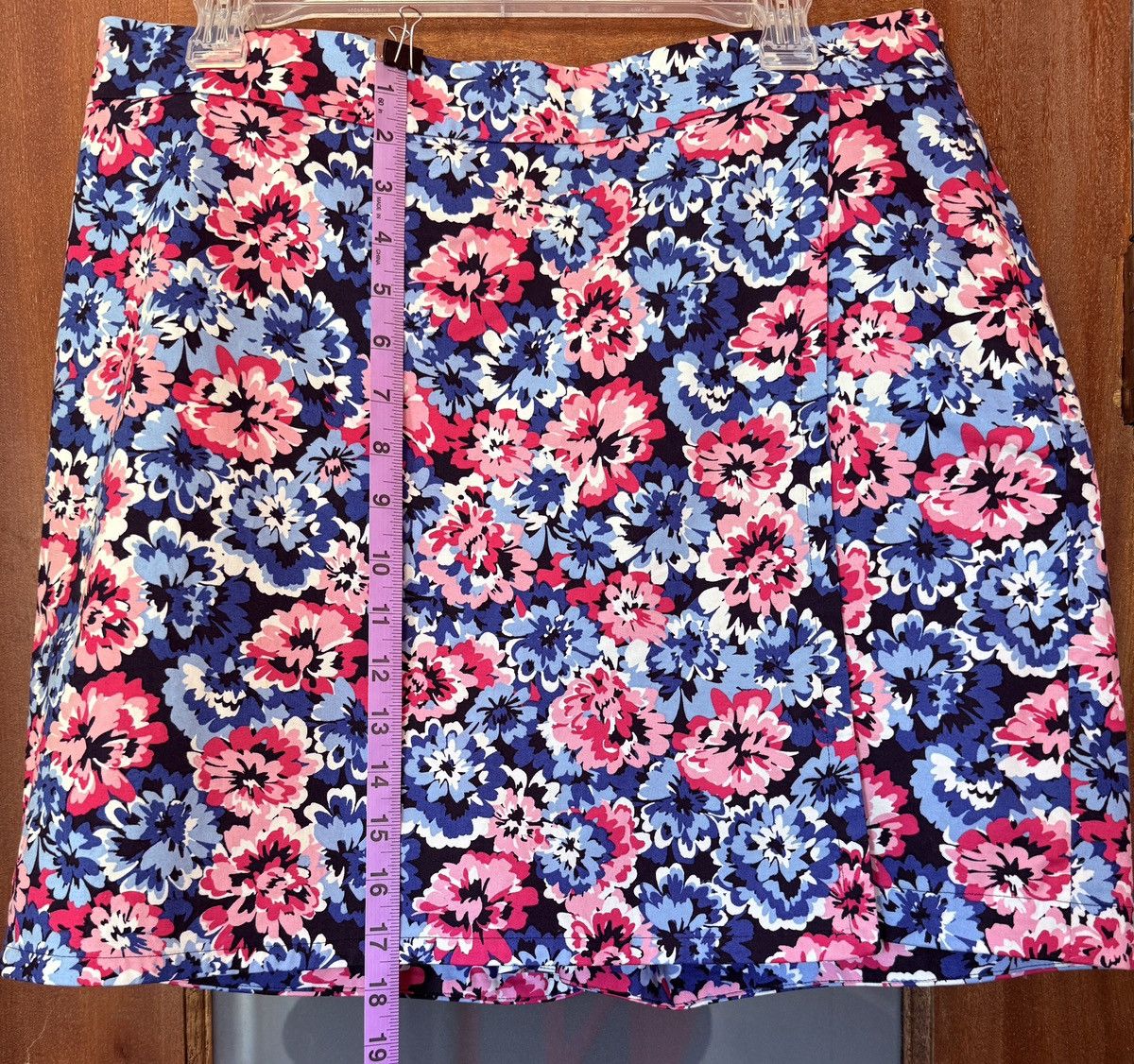 Talbots Talbots Floral Cotton /Spandex Skort Faux Wrap Side Zipper ...