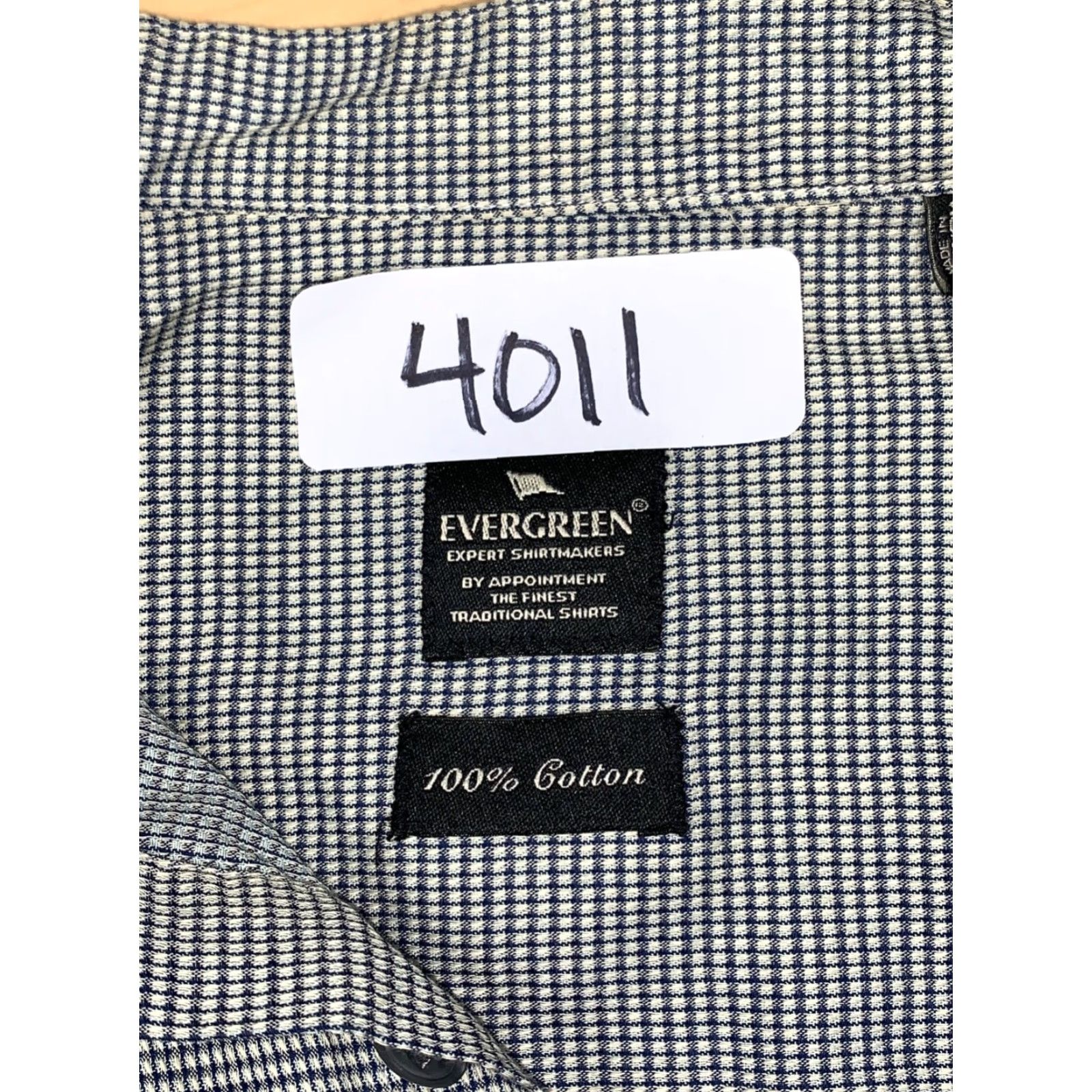 Evergreen Evergreen Button-Down Long Sleeve Shirt Check M Mock Neck Casual Mens Shirt Black/White Regular Cotton Size US M / EU 48-50 / 2 - 3 Thumbnail