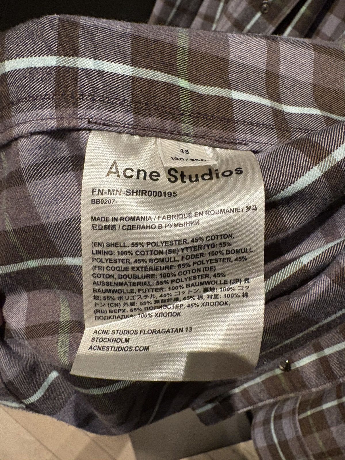 Acne Studios Acne Studios Denver Checked Shirt - Size 48 Size US M / EU 48-50 / 2 - 4 Thumbnail