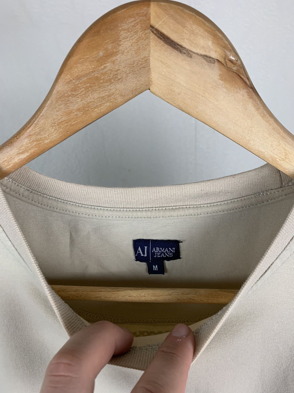 Armani Armani Long Sleeve Cyber Y2K Style Cream Long Sleeve Size M Size US M / EU 48-50 / 2 - 7 Thumbnail