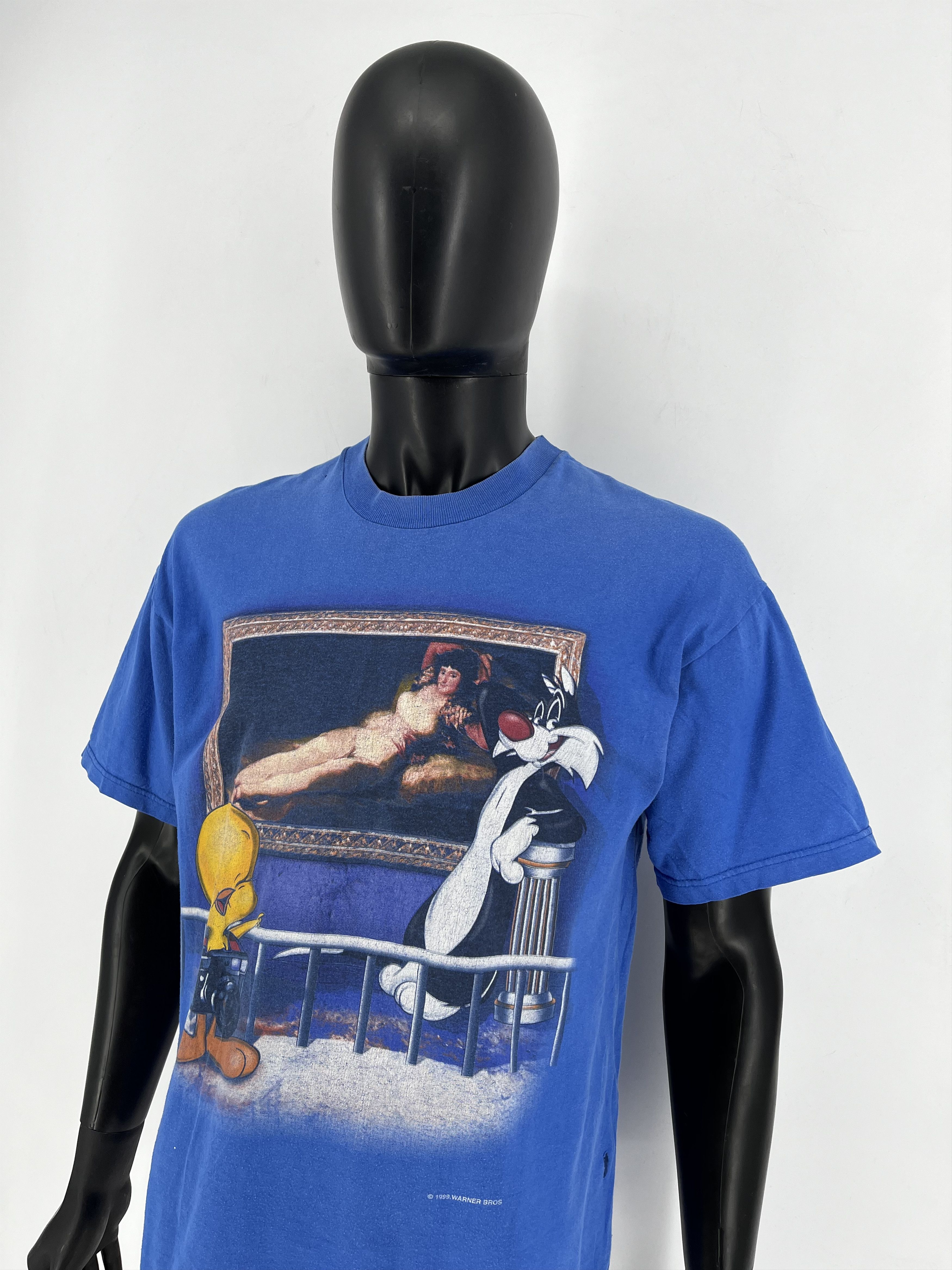Vintage Vintage 1999 Looney Tunes Sylvester & Tweety La Maja Desnuda Size US L / EU 52-54 / 3 - 4 Thumbnail