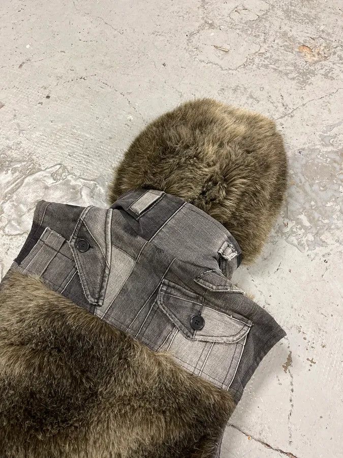 Dolce & Gabbana AW2011 Dolce & Gabbana Rabbit Fur Hooded Hybrid Denim Vest Jacket Size US S / EU 44-46 / 1 - 10 Thumbnail