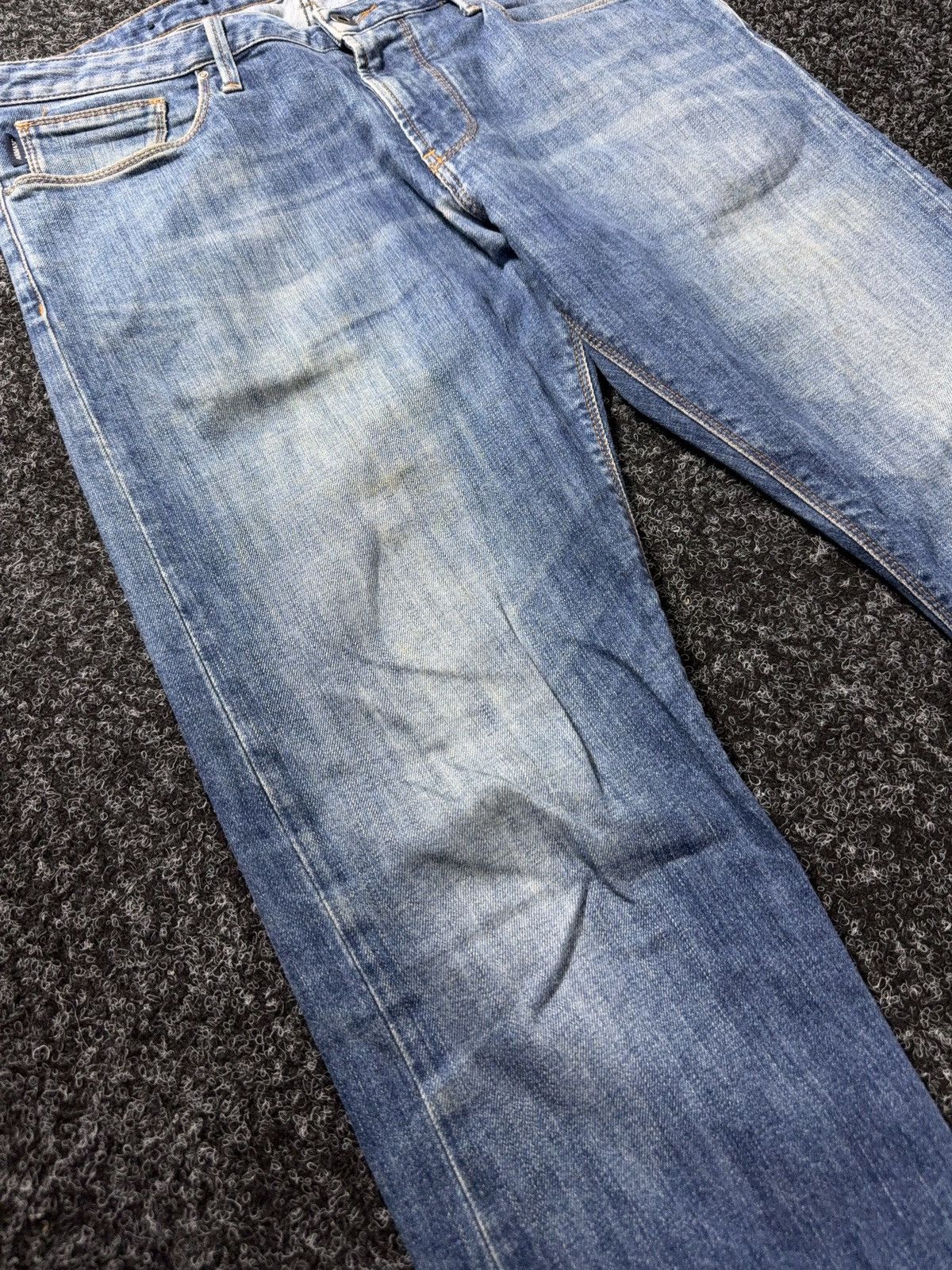 Giorgio Armani 00s AJ Armani Jeans J06 Slim Fit Dirty Distressed Jeans Size US 33 - 4 Thumbnail