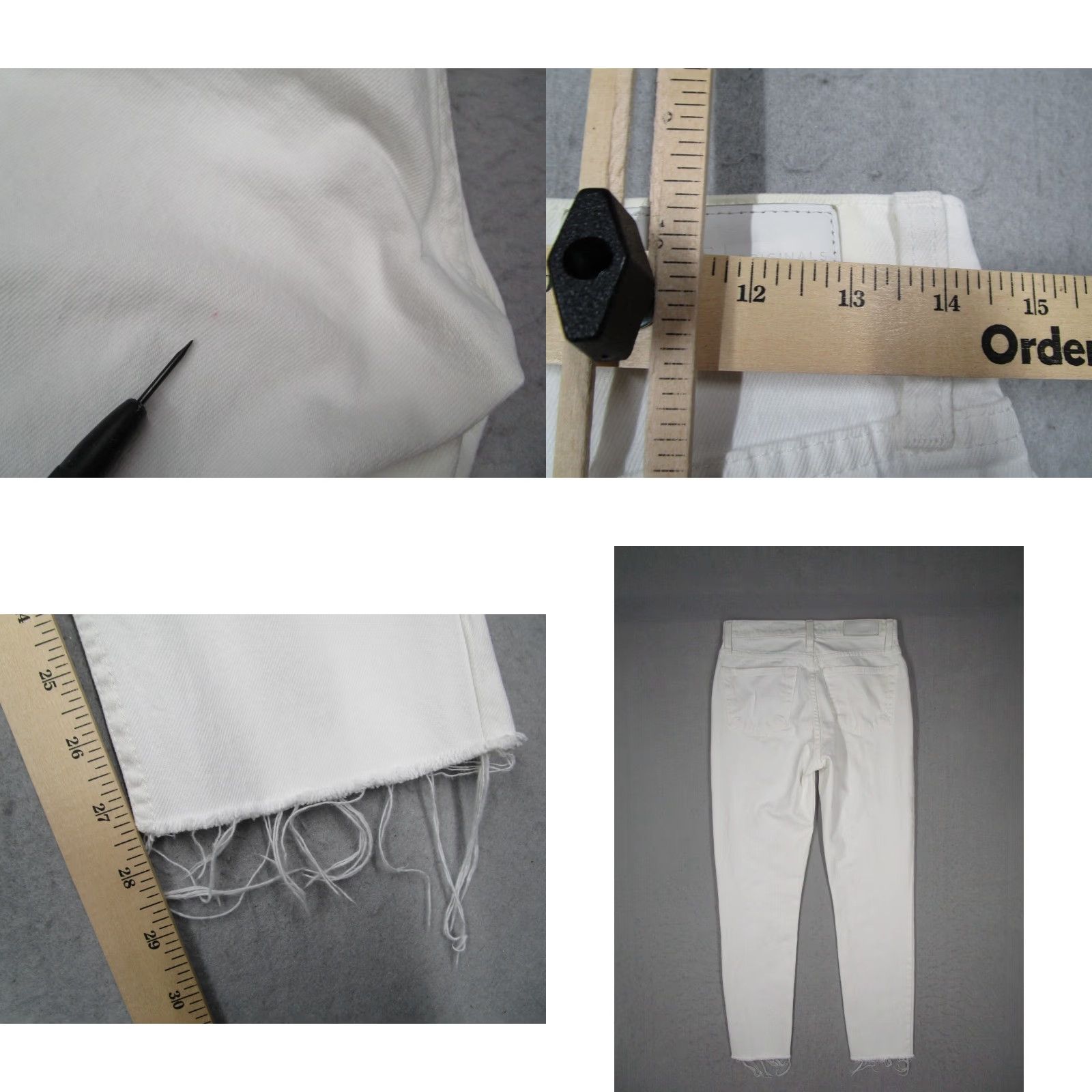 RE/DONE Re/Done Jeans Womens 28 White High Rise Ankle Crop Fray Stretch Denim 28x27 Size 28" / US 6 / IT 42 - 8 Thumbnail