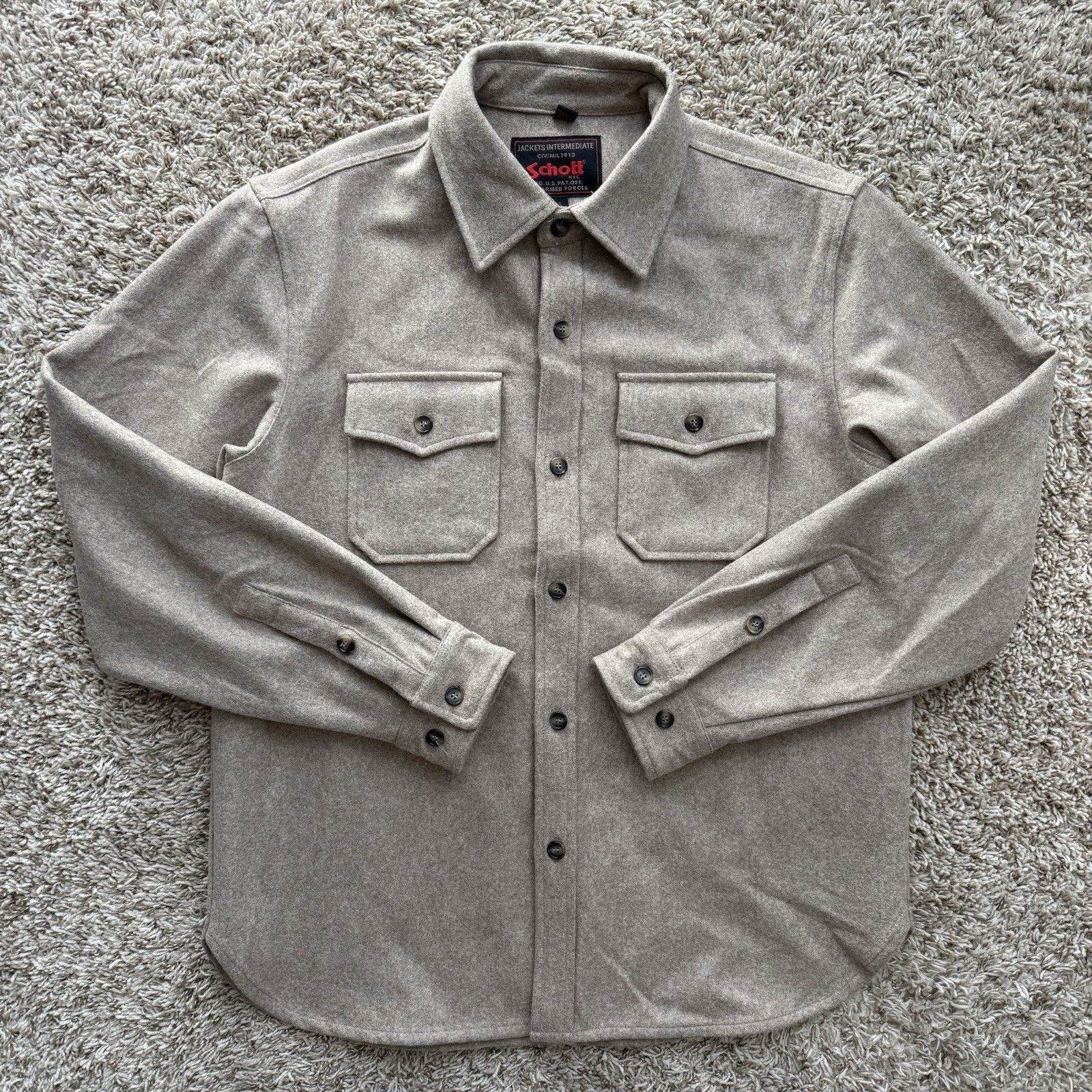 Schott Schott Brothers NYC LS Dark Green Embroidered Work Shirt L