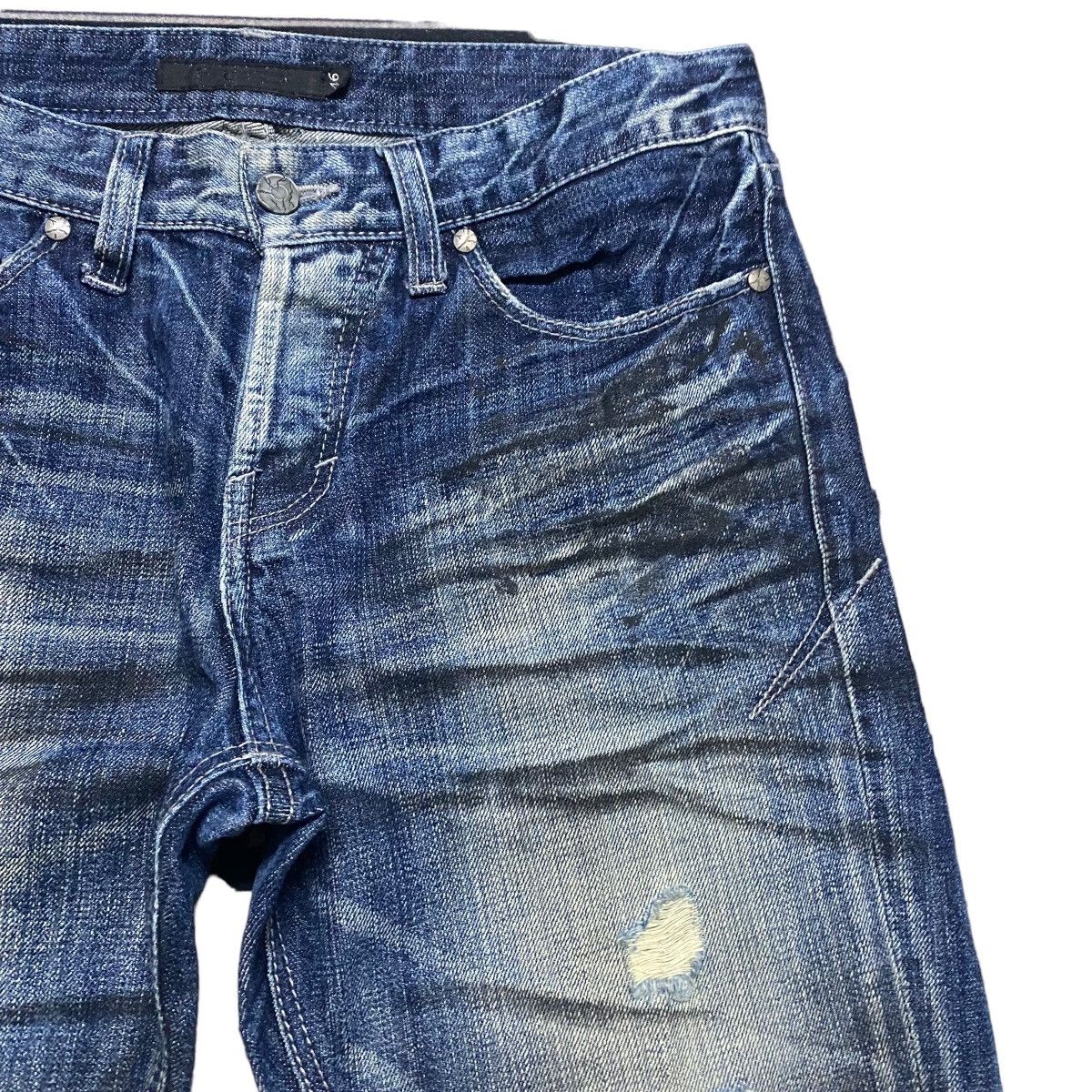 GOSTAR DE FUGA Fuga Denim Mud Oil Stained Flare Jeans Size US 31 - 4 Thumbnail