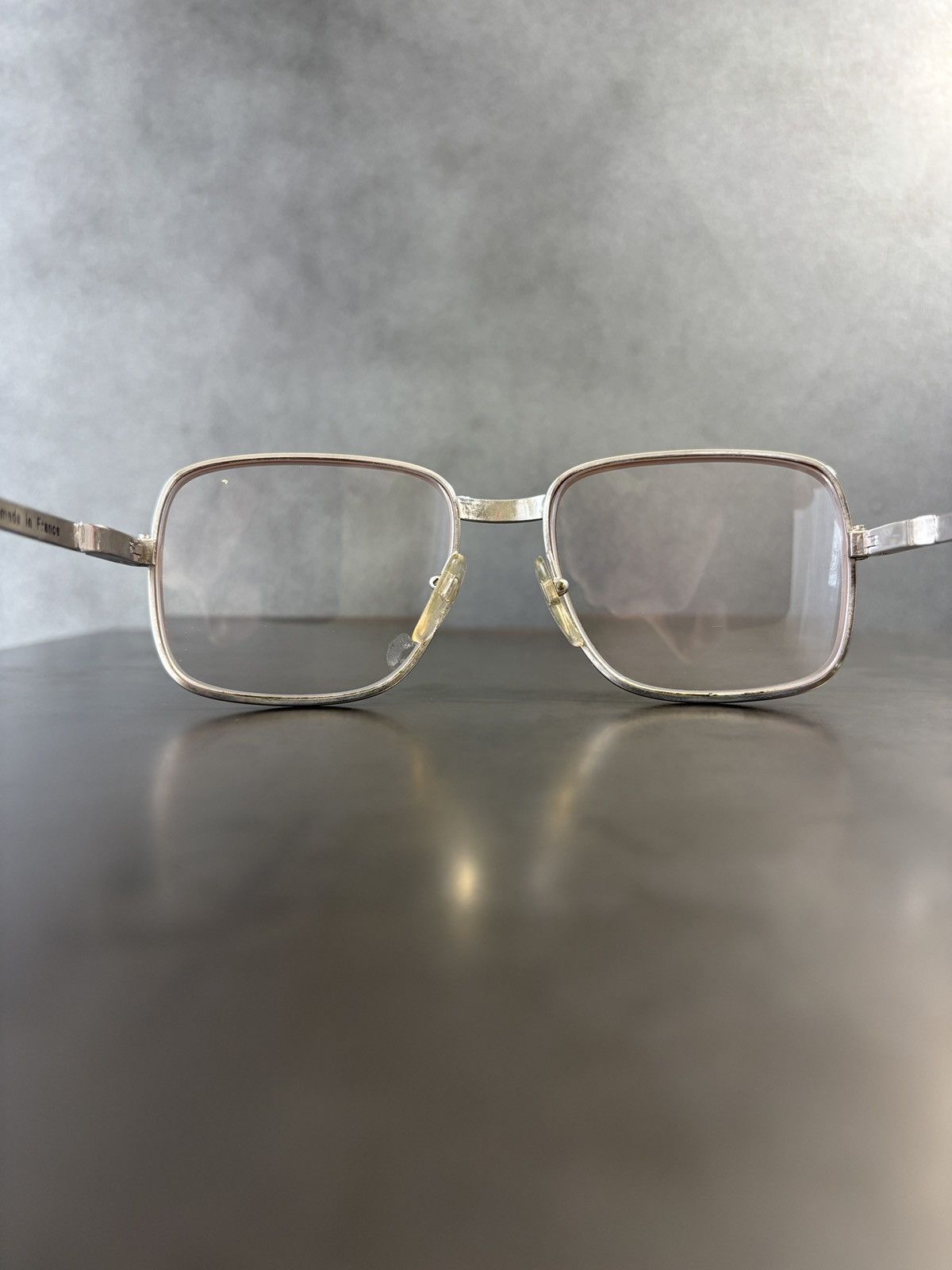 Vintage 1980s Eyeglasses Made in France 70s Vintage Frames Metal 80s Size ONE SIZE - 9 Thumbnail
