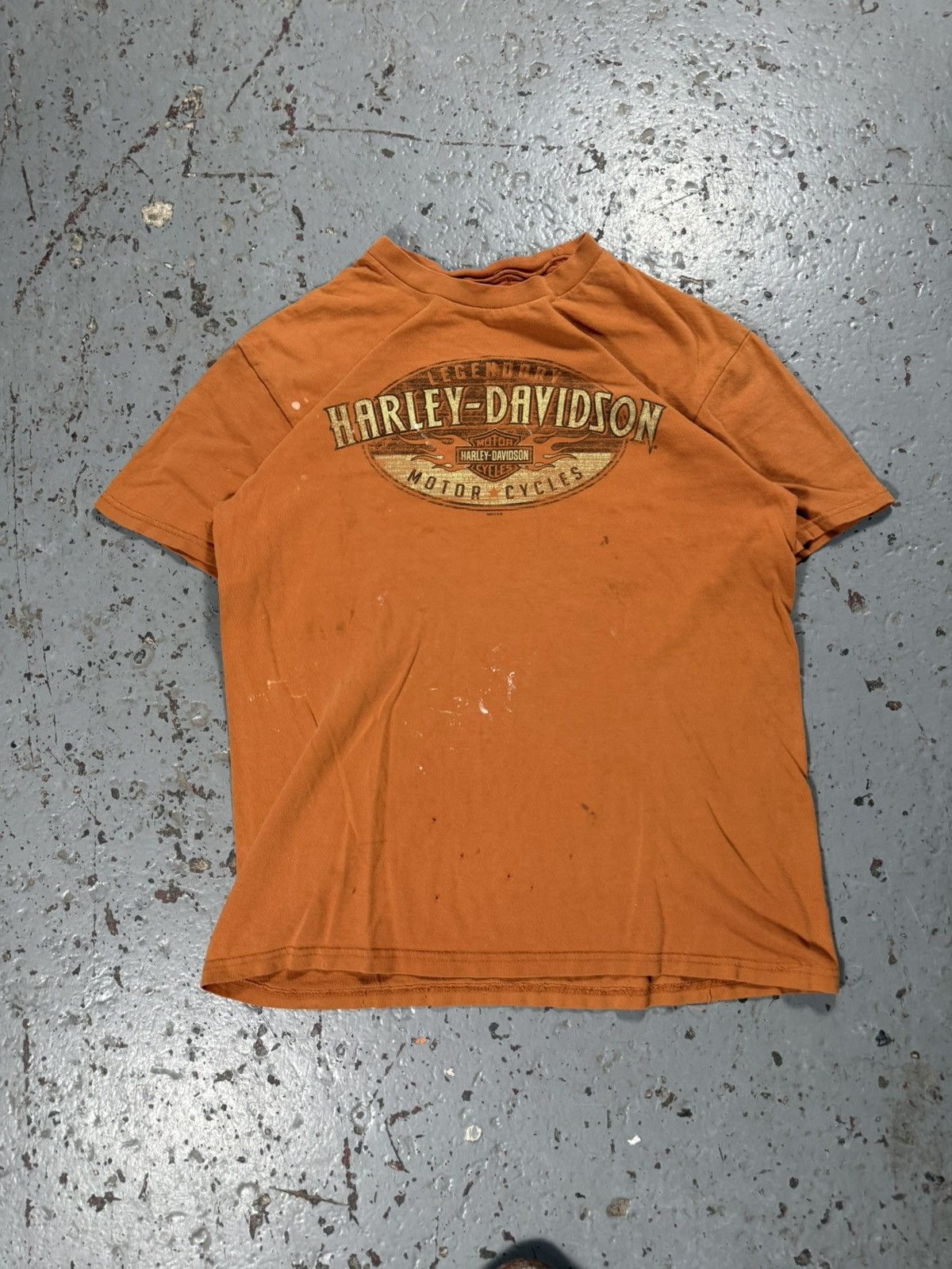 Harley Davidson Distressed Sun Faded Burnt Orange Harley Davidson Tee Size US M / EU 48-50 / 2 - 1 Thumbnail