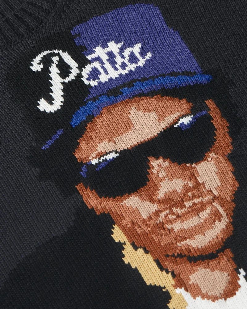 Patta o1mle0426 Patta Old School Knitted Sweater in Black Size US XL / EU 56 / 4 - 5 Thumbnail