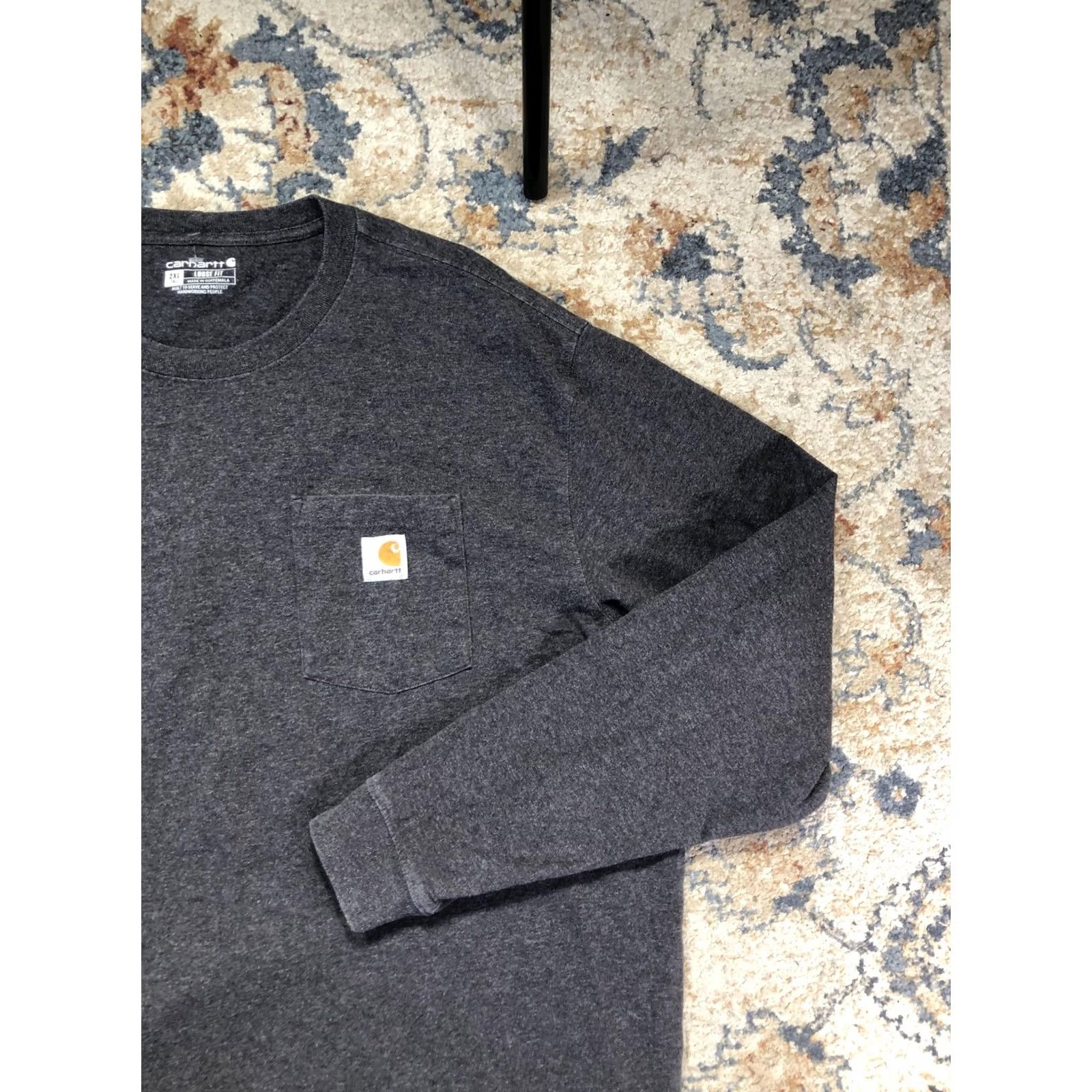Carhartt Carhartt Shirt Mens 2XLT Gray Long Sleeve Pocket Loose Fit Workwear Tee Size US XXL / EU 58 / 5 - 4 Thumbnail