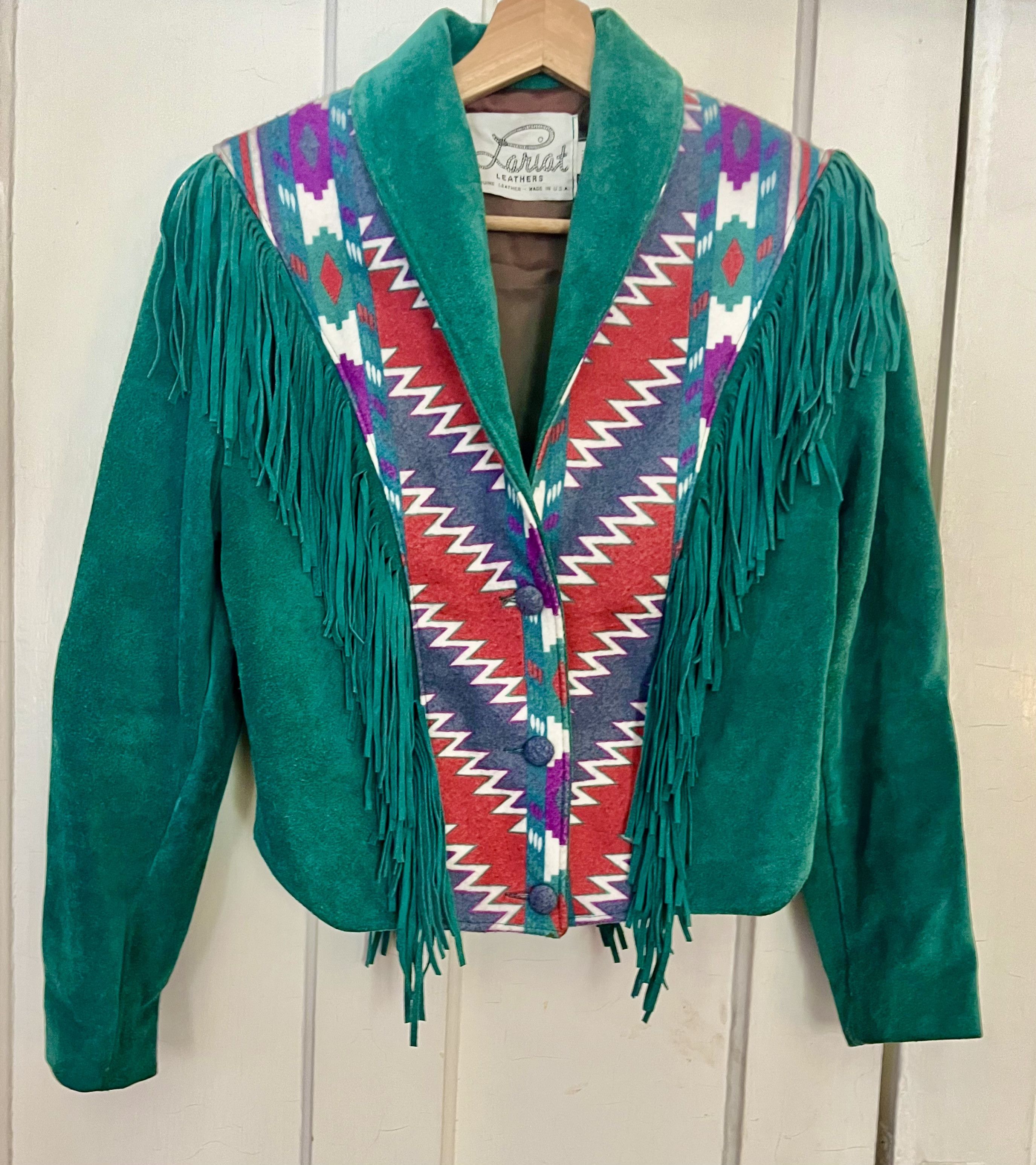 Vintage Lariat Leather, USA-made fringed leather jacket Size S / US 4 / IT 40 - 1 Thumbnail