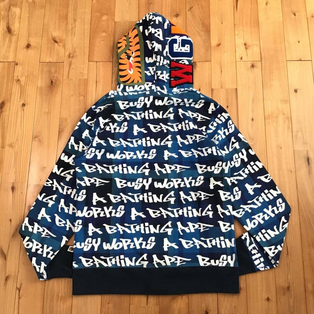 Bape BAPE GRAFFITI CHECK Shark Full Zip Hoodie a bathing ape Size US L / EU 52-54 / 3 - 3 Thumbnail
