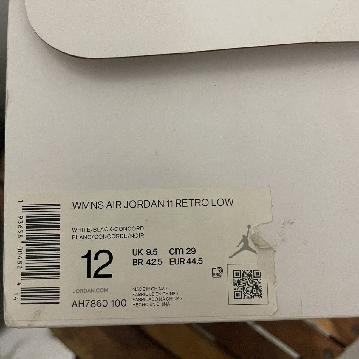 Jordan Brand × Nike Nike Air Jordan 11 Retro Low White Concord Mens US Size 10.5 Size US 10.5 / EU 43-44 - 10 Thumbnail