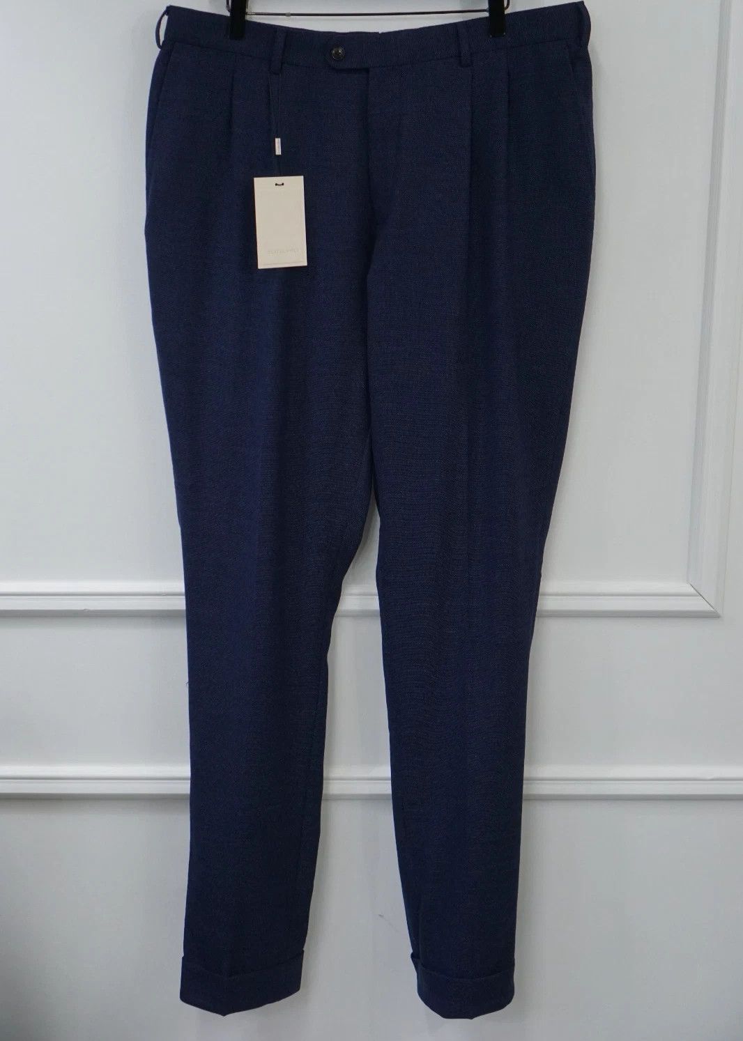 Suitsupply Men Suitsupply Pants Navy Blue Wool Brescia Reda 106 US44L Size 44L - 1 Thumbnail