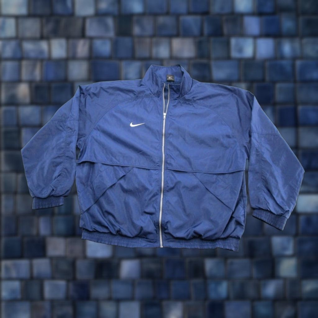 Nike VINTAGE Nike Team Swoosh Windbreaker Jacket Men's Blue 2XL Full Zip Windbreaker Nike Swoosh 90s Sports Jacket Mens Blue 2XL Read Size US XXL / EU 58 / 5 - 1 Thumbnail