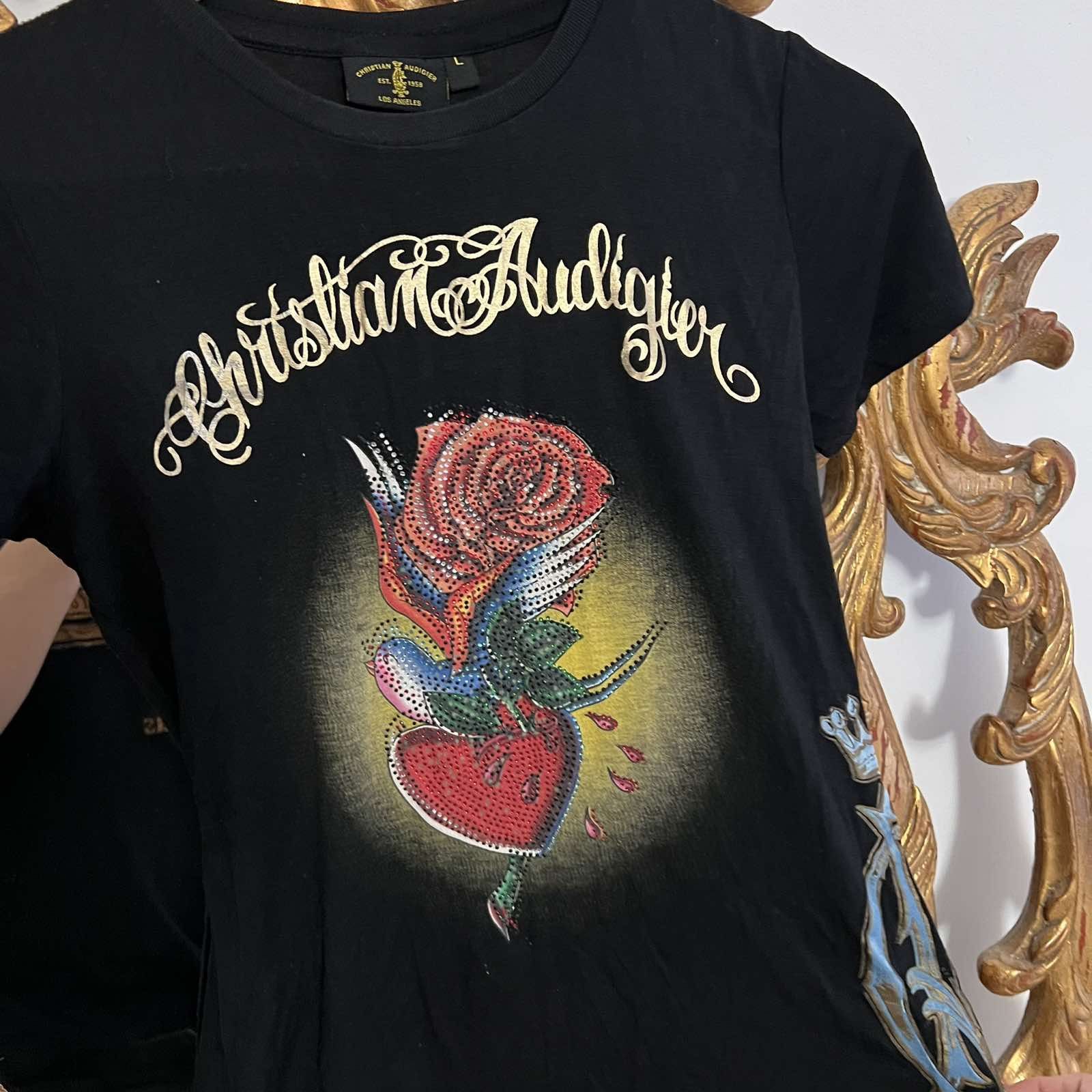 Christian Audigier × Ed Hardy × Vintage Ed Hardy by Christian Audigier tee womens Sz L Size L / US 10 / IT 46 - 3 Thumbnail