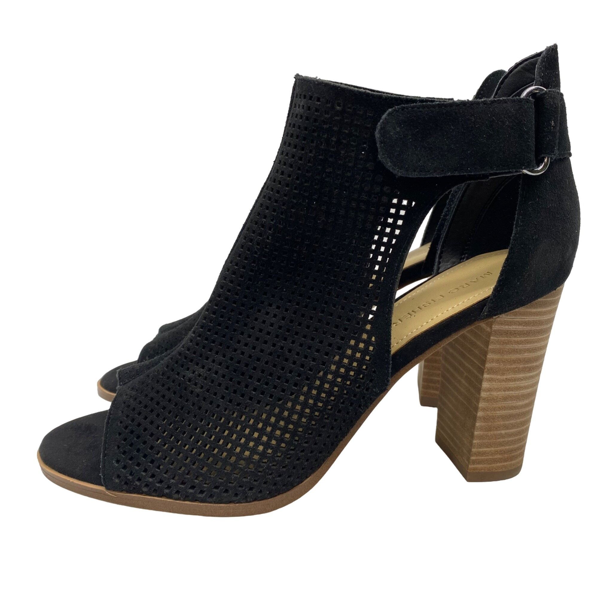 Marc Fisher Marc Fisher Black Deztin Suede Perforated Peep toe Heel Ankl Size US 9.5 / IT 39.5 - 2 Thumbnail