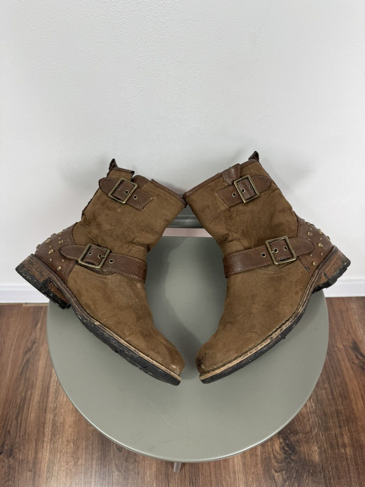 Other Vintage Distressed Avant Garde Buckle Ankle Boots Size EU 39 Size US 8 / IT 38 - 1 Thumbnail