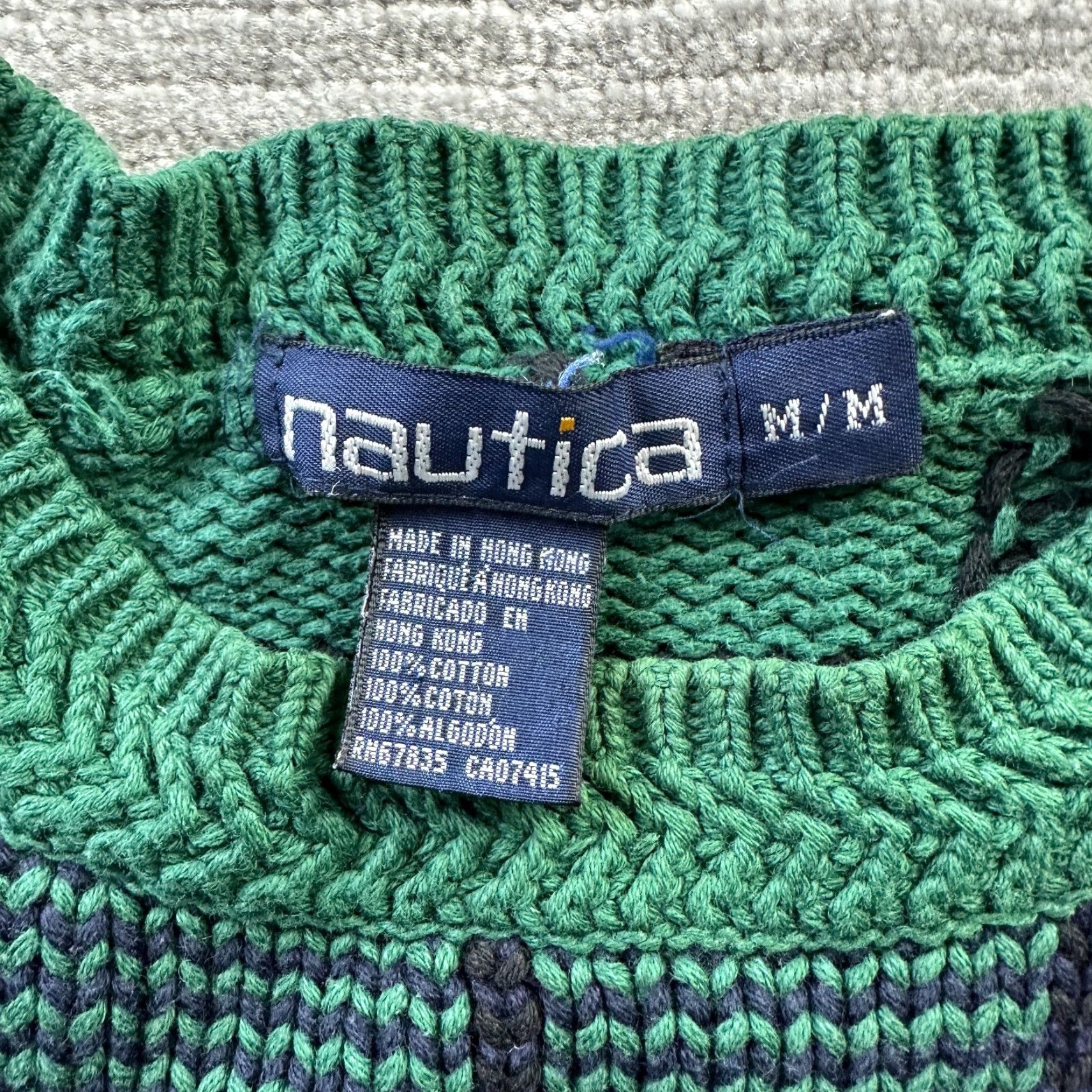 Nautica VINTAGE Nautica Sweater Mens Green Tartan Plaid Wool Knit Pullover 90s Preppy All Seasons Heavyweight Size M Size US M / EU 48-50 / 2 - 6 Thumbnail