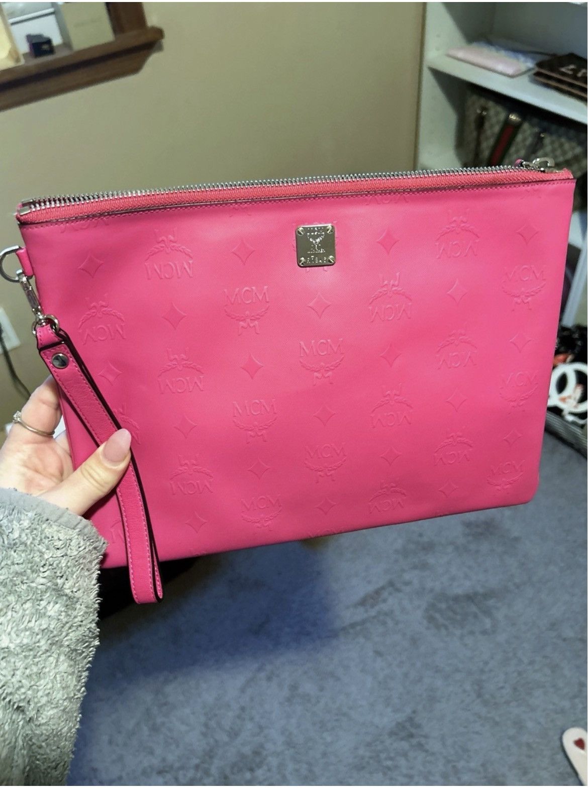MCM Authentic MCM Barbie Pink XL Wristlet Pouch / Clutch Bag Size ONE SIZE - 4 Thumbnail