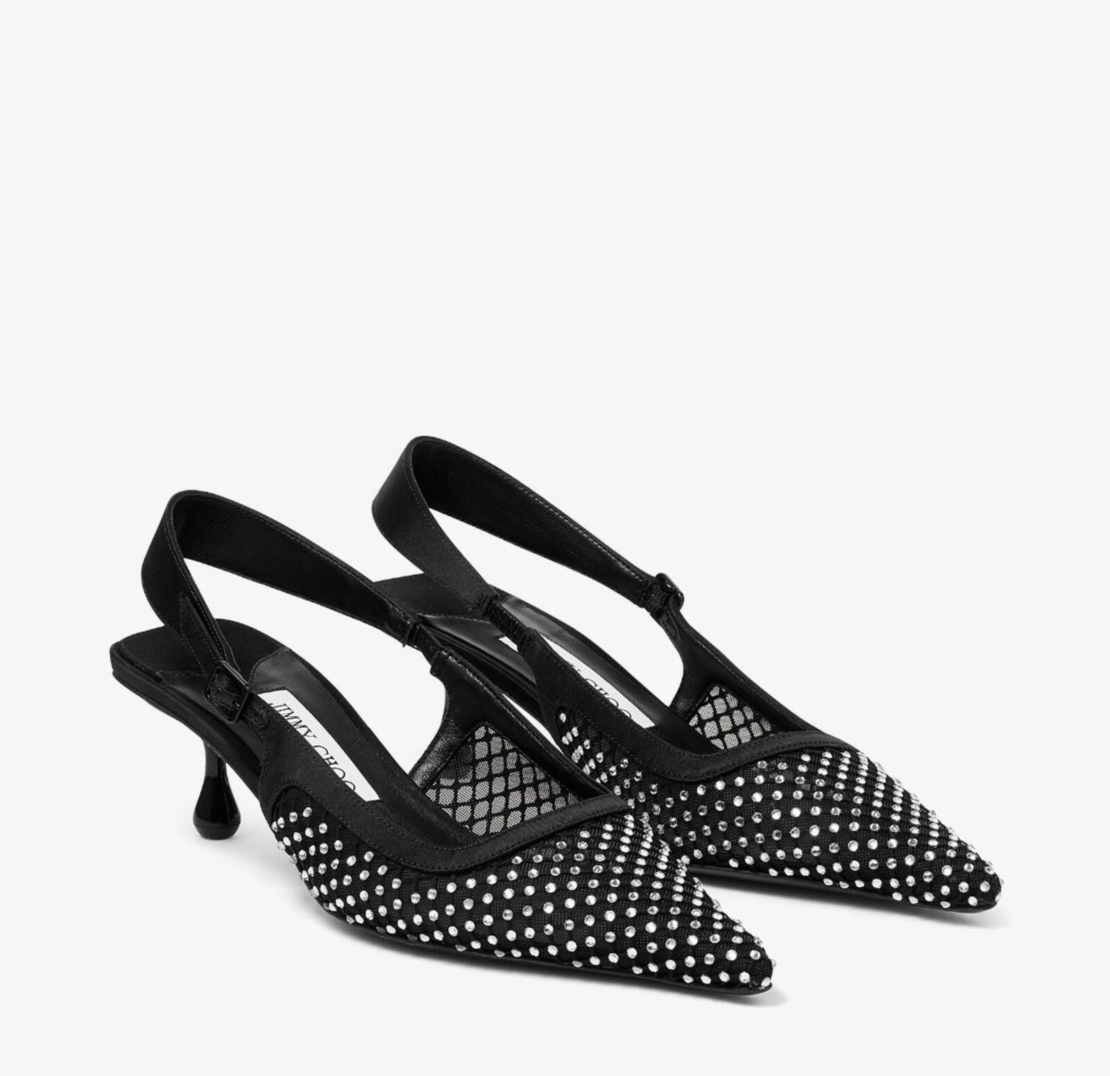 Jimmy Choo Jimmy Choo Amel Crystal Mesh Pumps Size US 7.5 / IT 37.5 - 2 Thumbnail