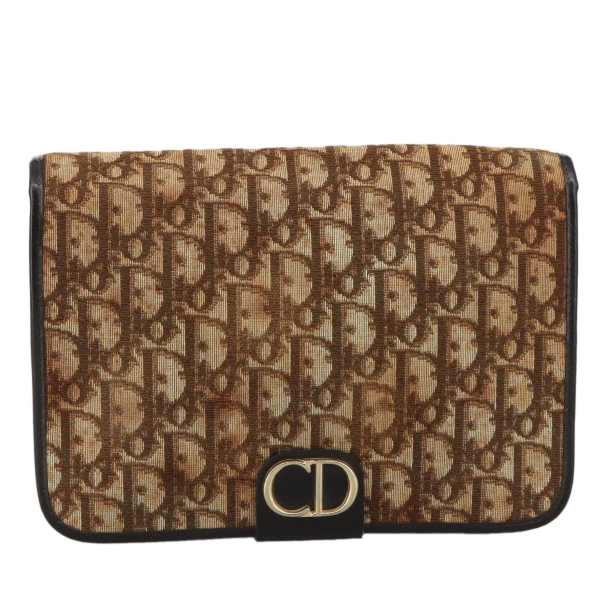 Dior Trotter Brown Canvas Clutch Bag (Pre-Owned) Size ONE SIZE - 1 Thumbnail