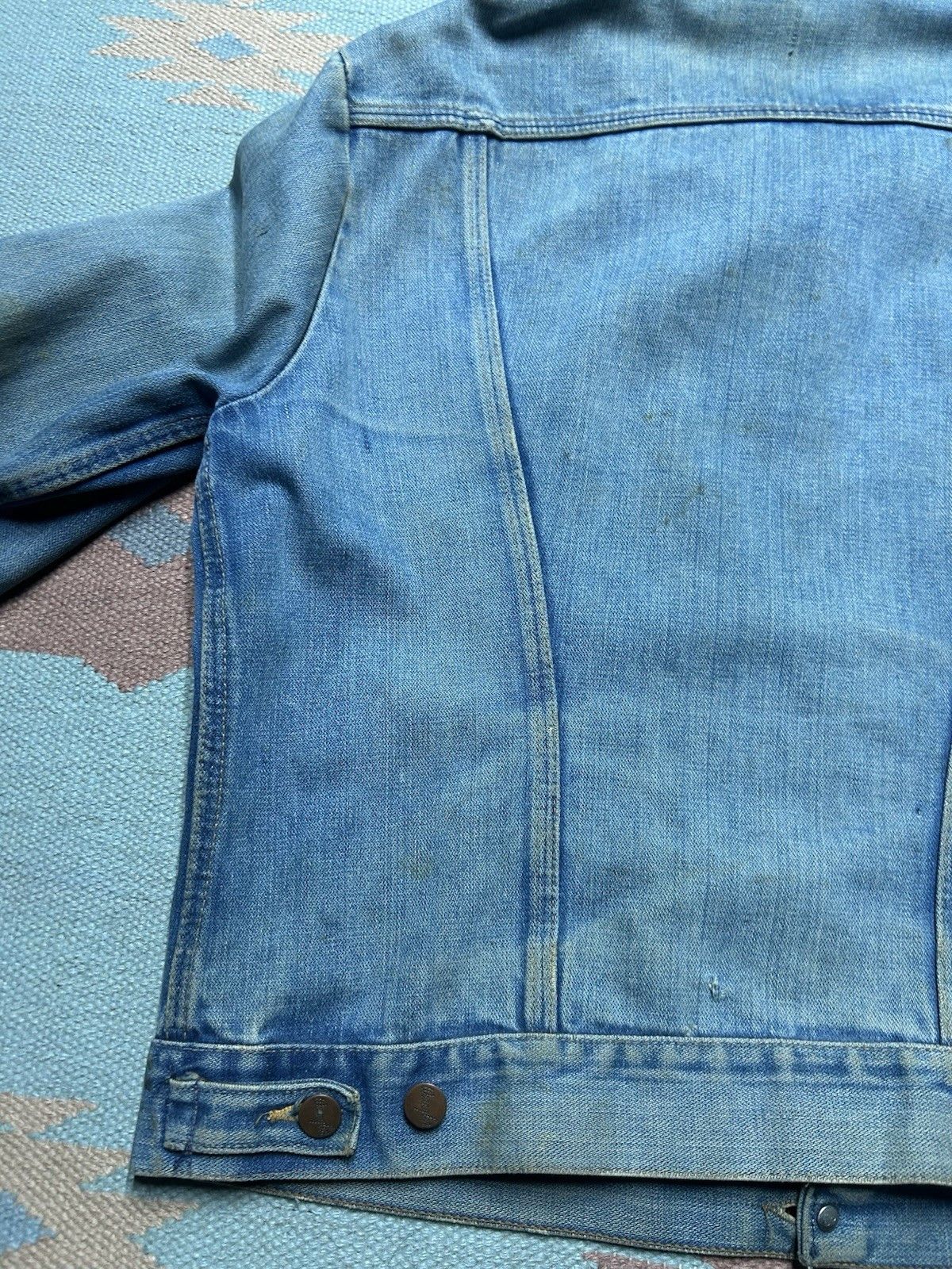 Vintage Vtg 70 wrangler no fault denim jacket farm faded workwear 42 Size US L / EU 52-54 / 3 - 13 Thumbnail