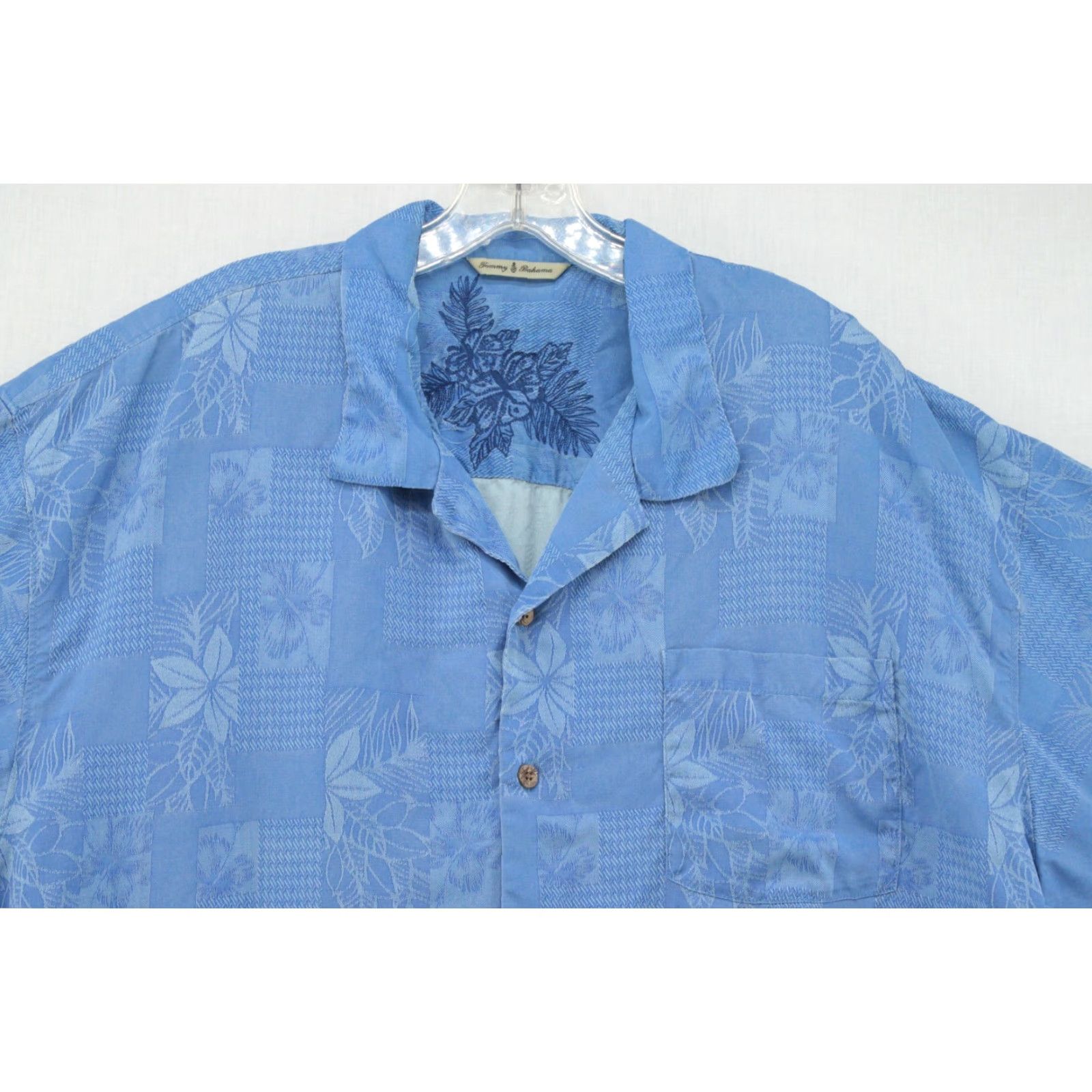 Tommy Bahama Tommy Bahama Jacquard Shirt Men's XXL Blue Silk Hawaiian Vacation Chambray Size US XXL / EU 58 / 5 - 2 Thumbnail
