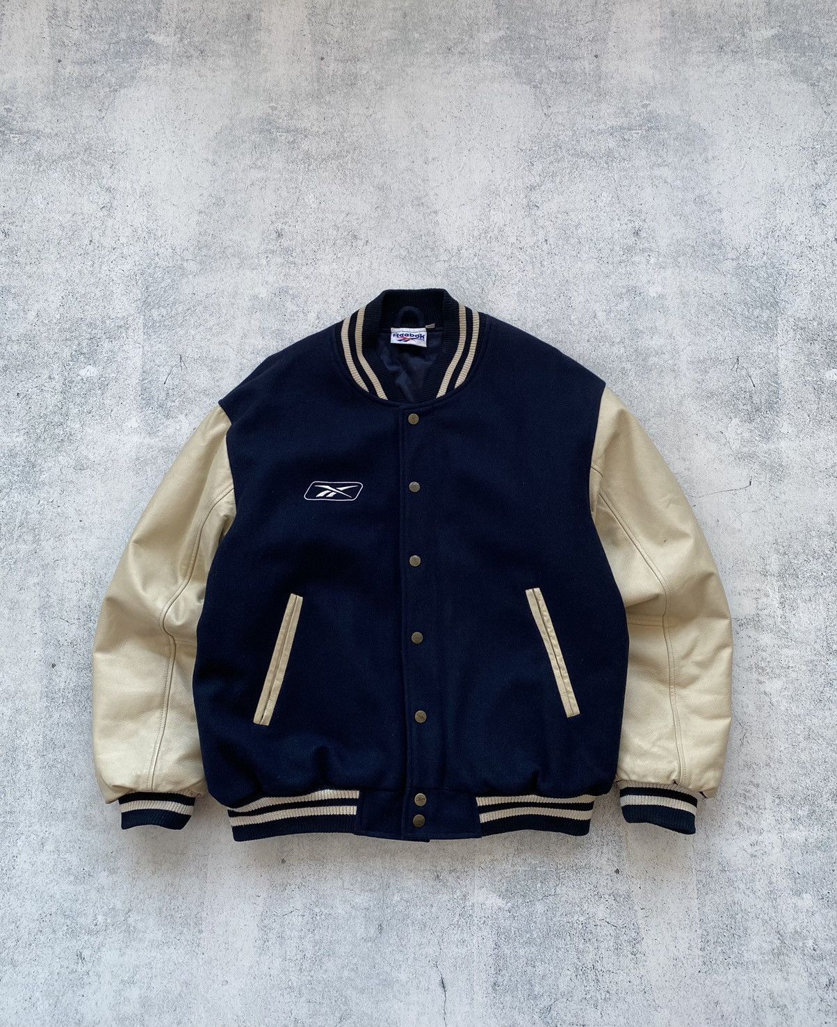 Vintage reebok outlet varsity jacket