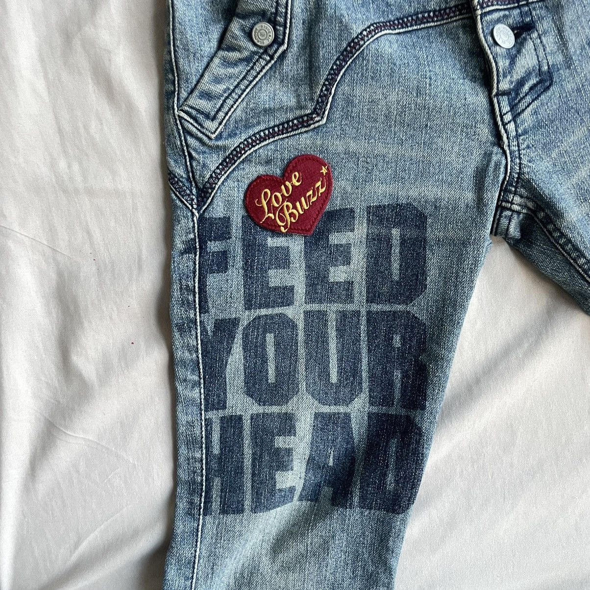 Hysteric Glamour Hysteric Glamour Feed Your Head Patchwork Flared Denim Size US 26 / EU 42 - 3 Thumbnail