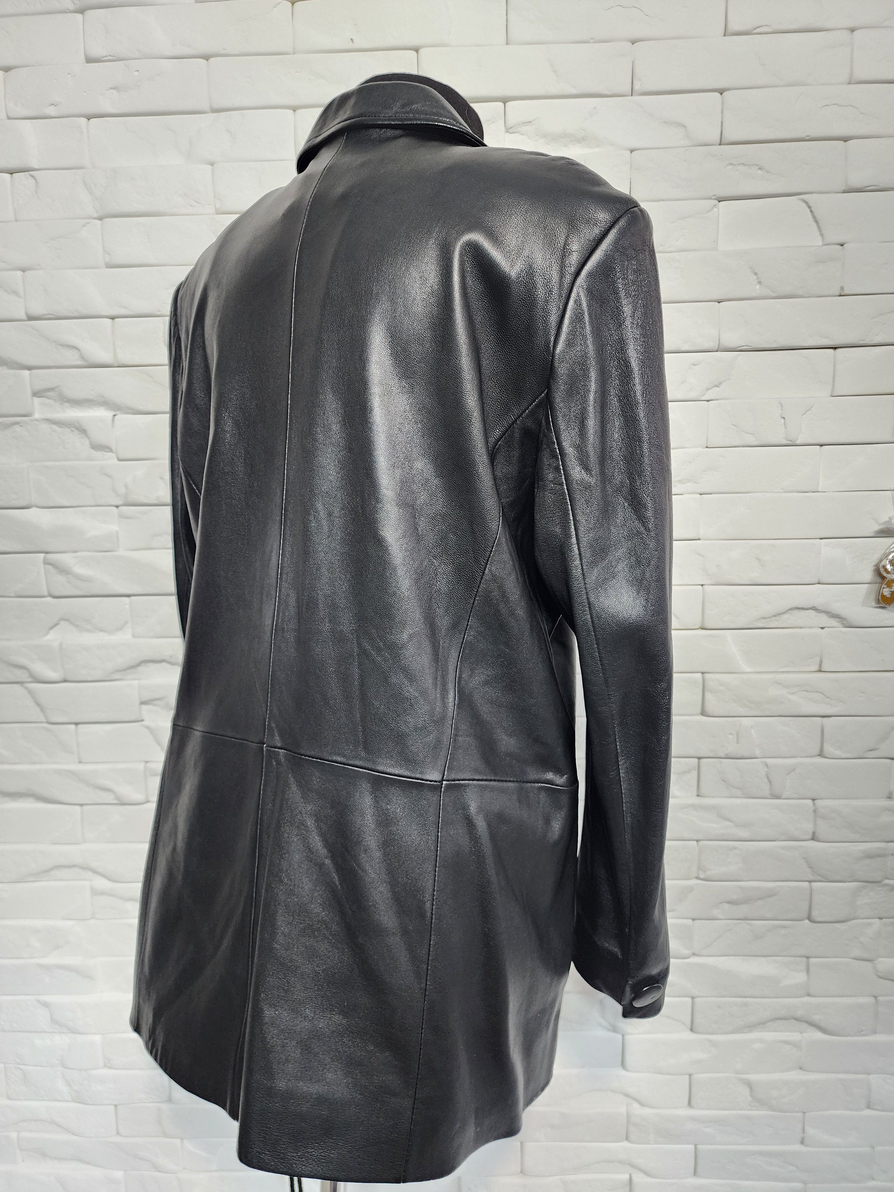Other Black Genuine Leather Jacket: Size XL. Size XL / US 12-14 / IT 48-50 - 8 Thumbnail