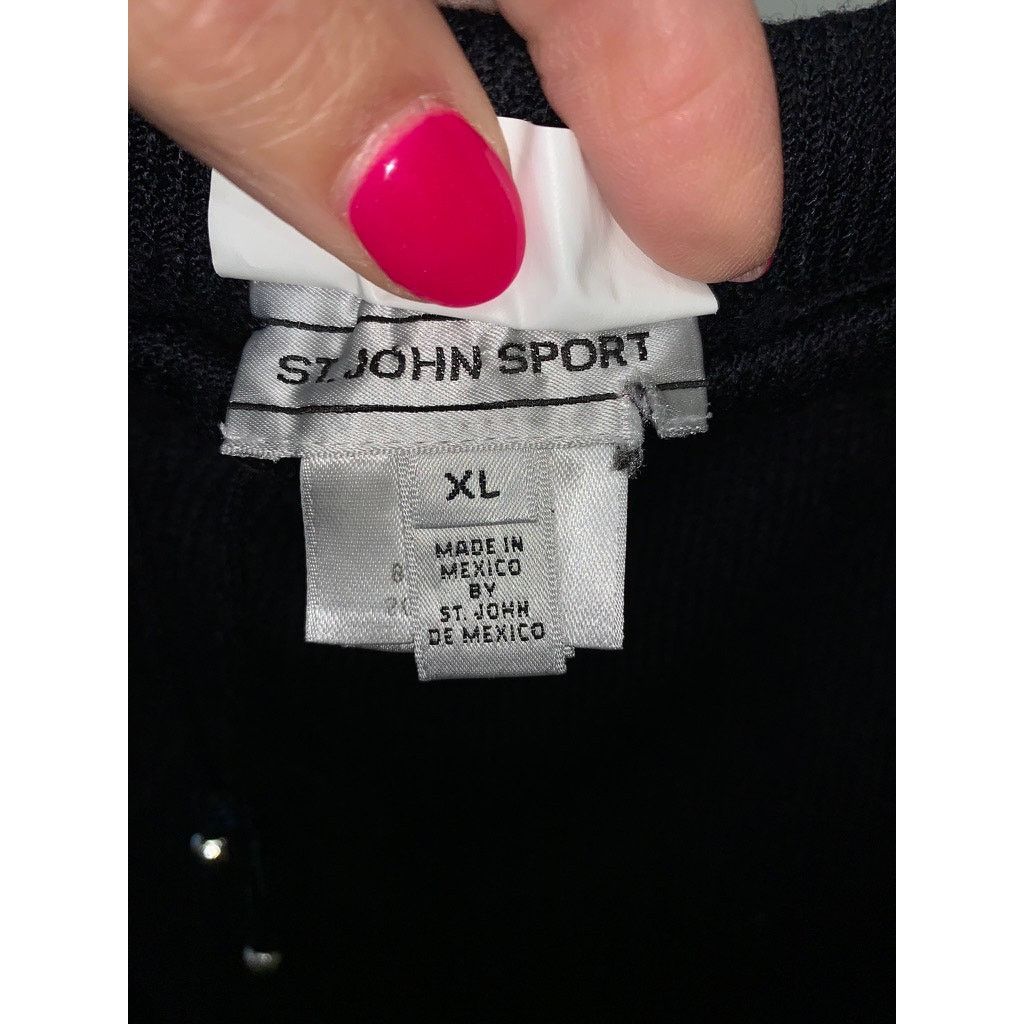 Andrew St. John St. John Sport Women's Black Knit Drawstring Capri Pants Size 32" / US 10 / IT 46 - 2 Thumbnail
