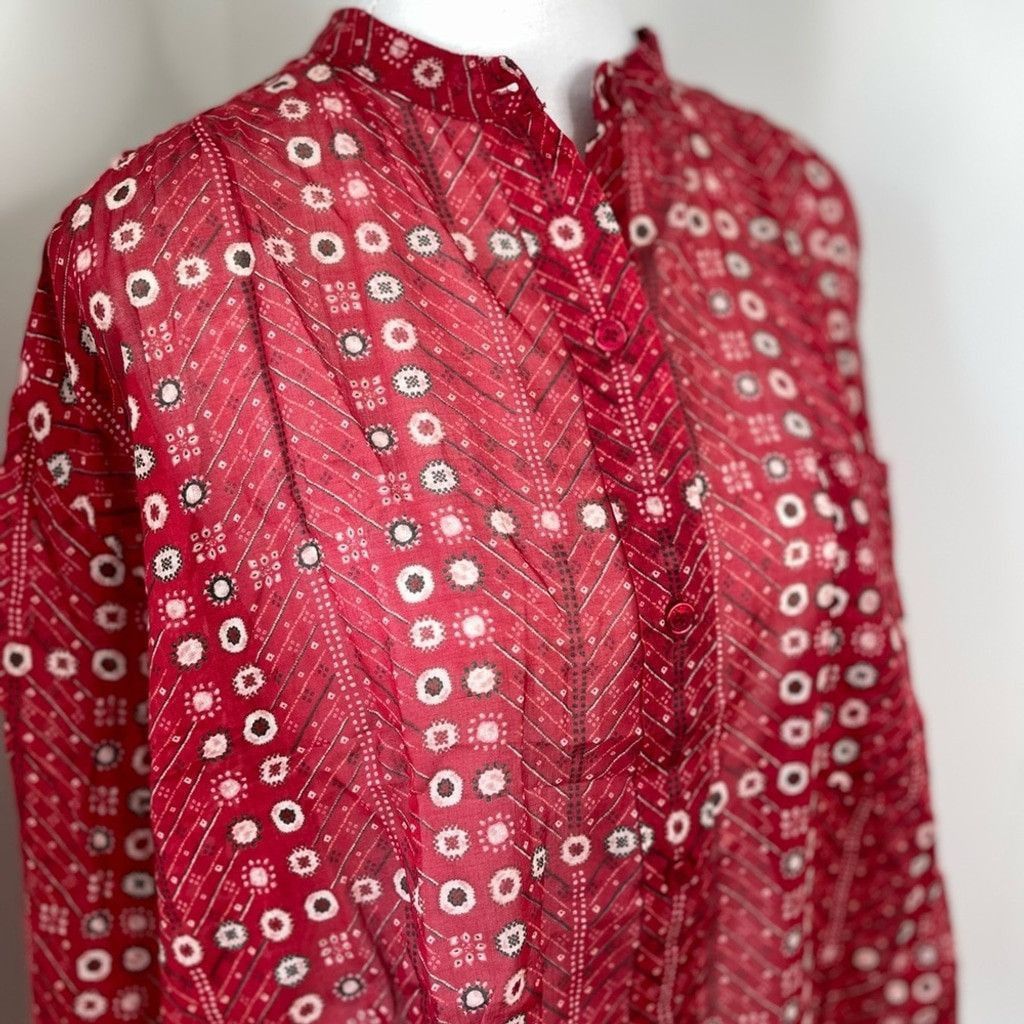 Isabel Marant Etoile NWT Isabel Marant Etoile Mexika Top in Red Button Down 36 Size S / US 4 / IT 40 - 6 Thumbnail